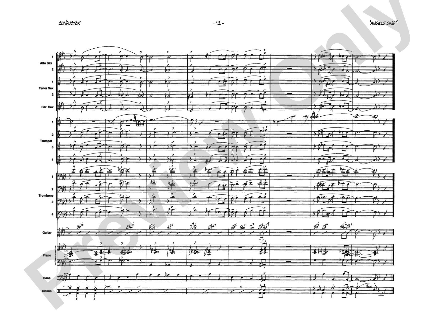 And the Angels Sing: Vocal Solo with Jazz Ensemble Conductor Score & Parts