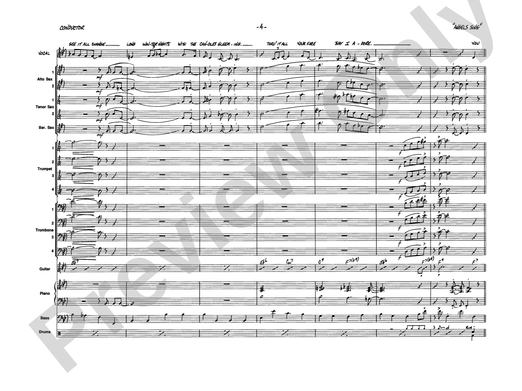 And the Angels Sing: Vocal Solo with Jazz Ensemble Conductor Score & Parts