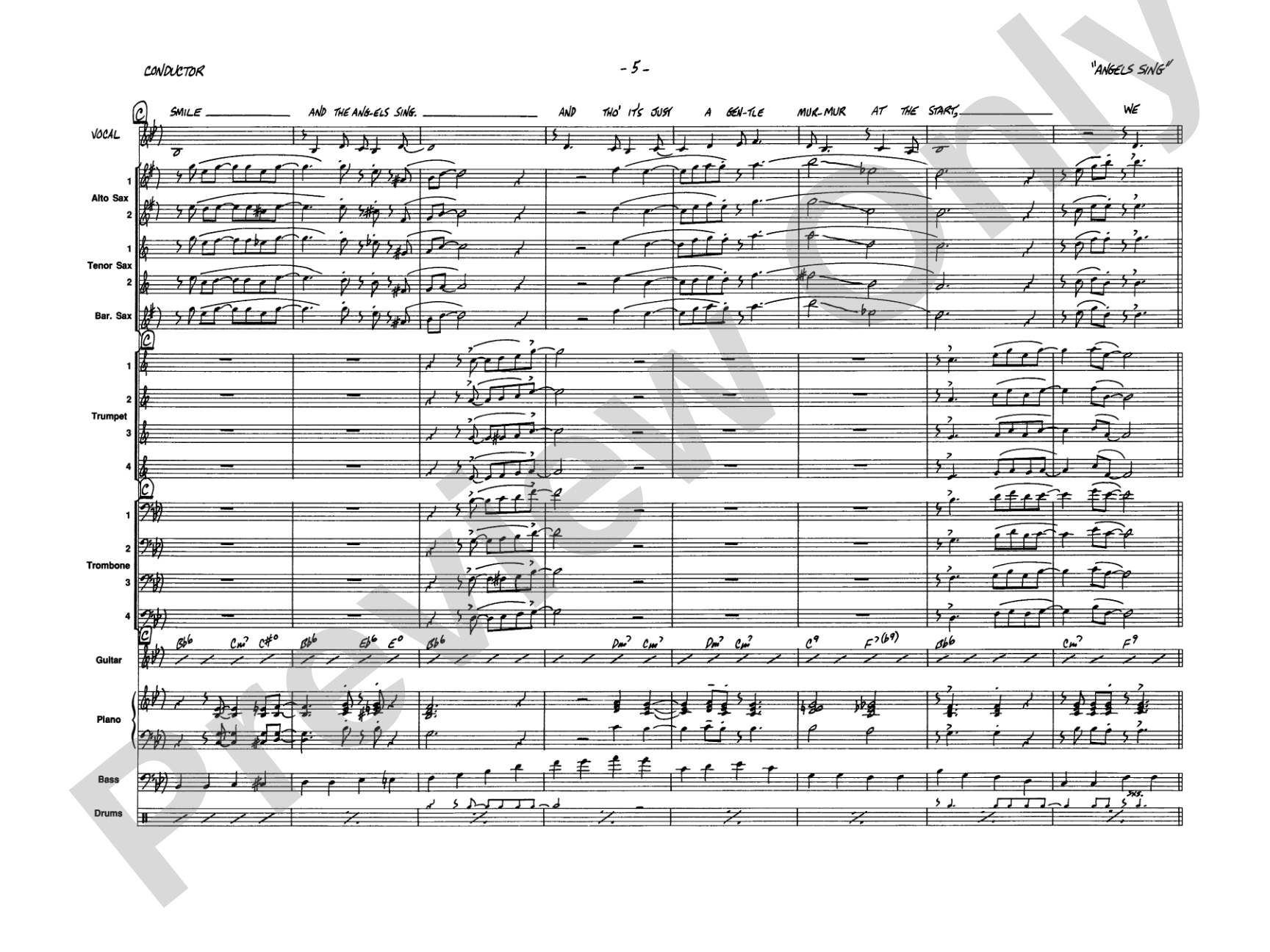And the Angels Sing: Vocal Solo with Jazz Ensemble Conductor Score & Parts