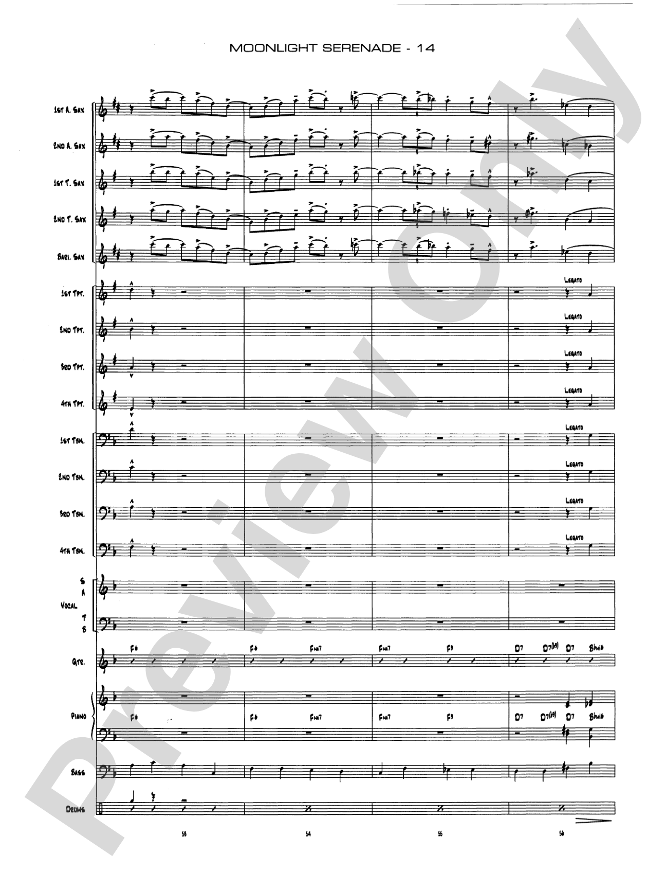 Moonlight Serenade: Vocal Solo with Jazz Ensemble Conductor Score & Parts