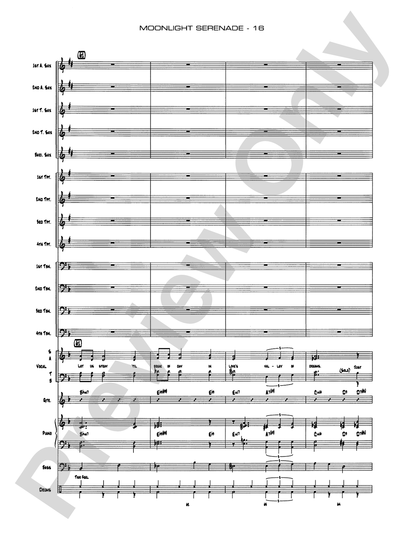 Moonlight Serenade: Vocal Solo with Jazz Ensemble Conductor Score & Parts