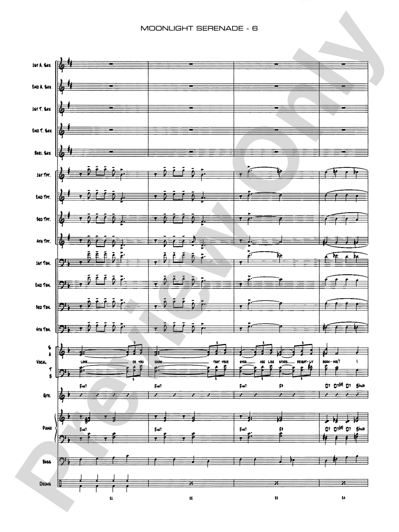 Moonlight Serenade: Vocal Solo with Jazz Ensemble Conductor Score & Parts