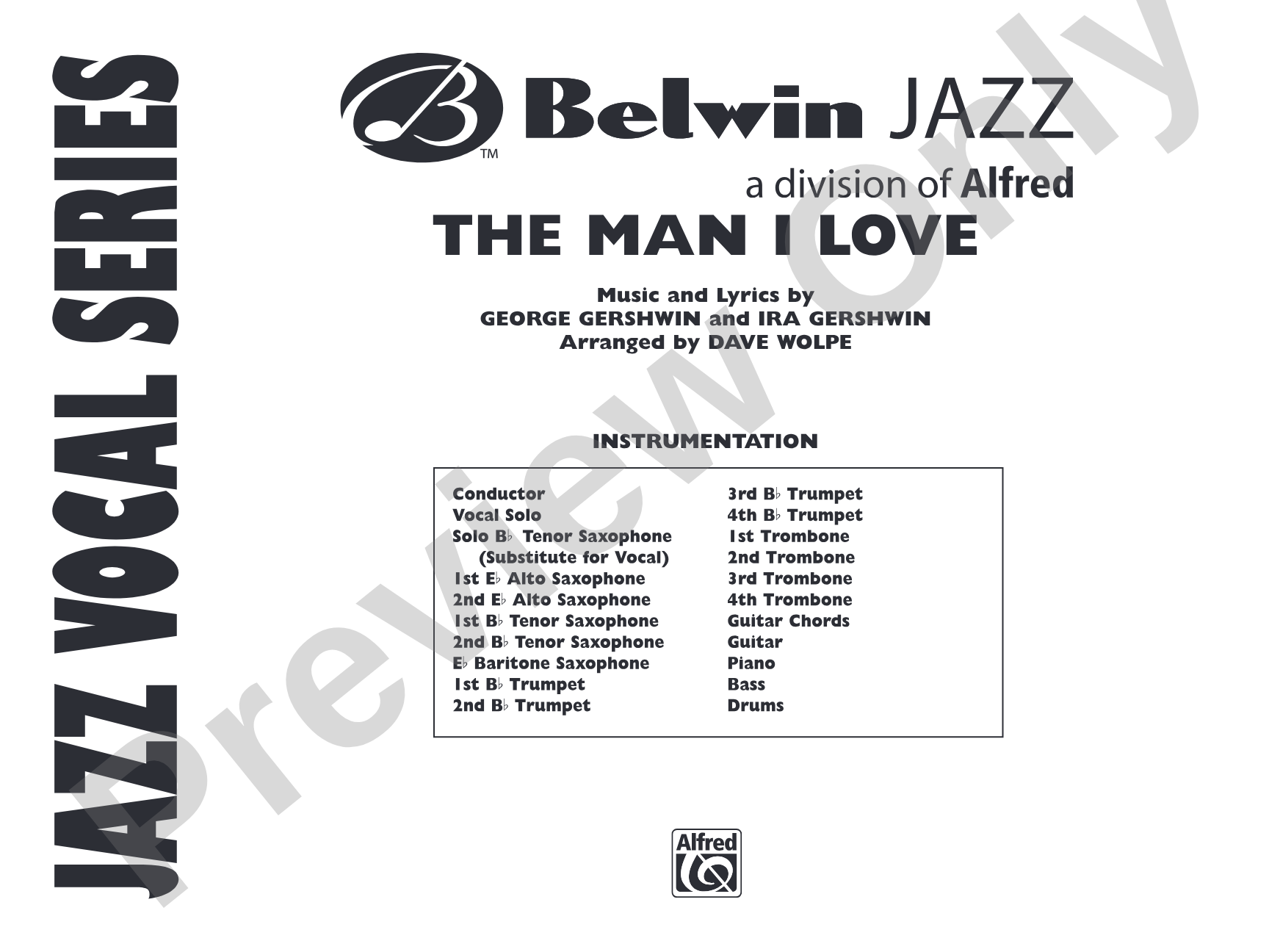 The Man I Love: Vocal Solo with Jazz Ensemble Conductor Score & Parts