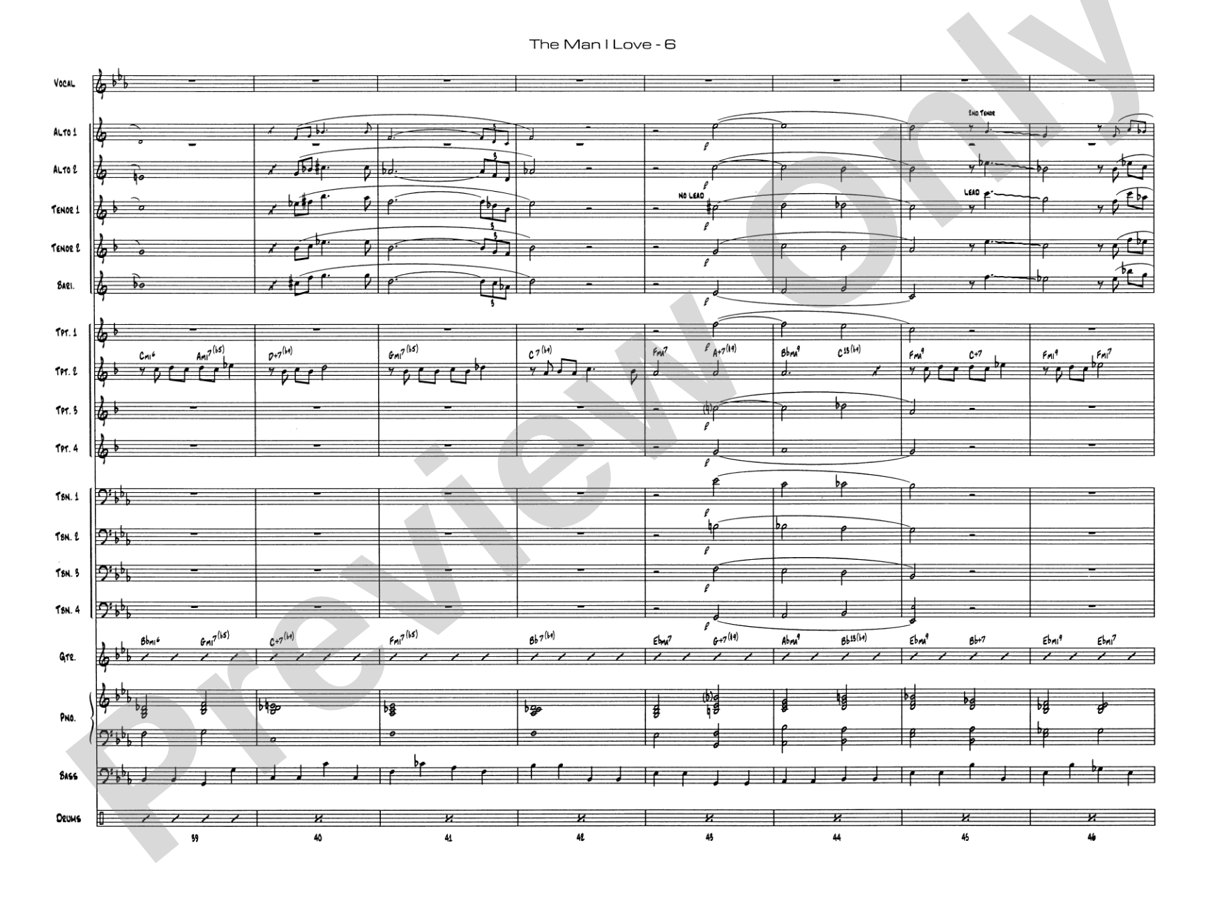 The Man I Love: Vocal Solo with Jazz Ensemble Conductor Score & Parts