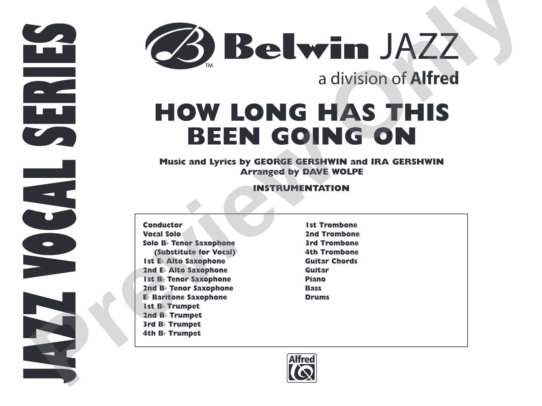 How Long Has This Been Going On: Vocal Solo with Jazz Ensemble Conductor Score & Parts