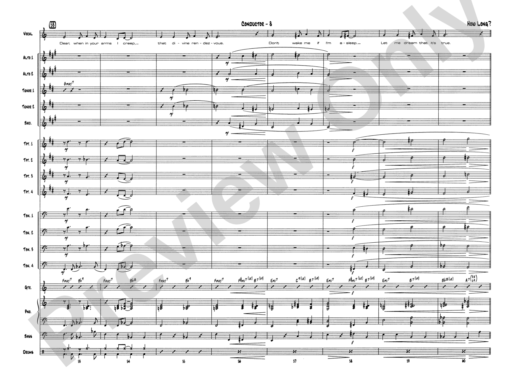 How Long Has This Been Going On: Vocal Solo with Jazz Ensemble Conductor Score & Parts