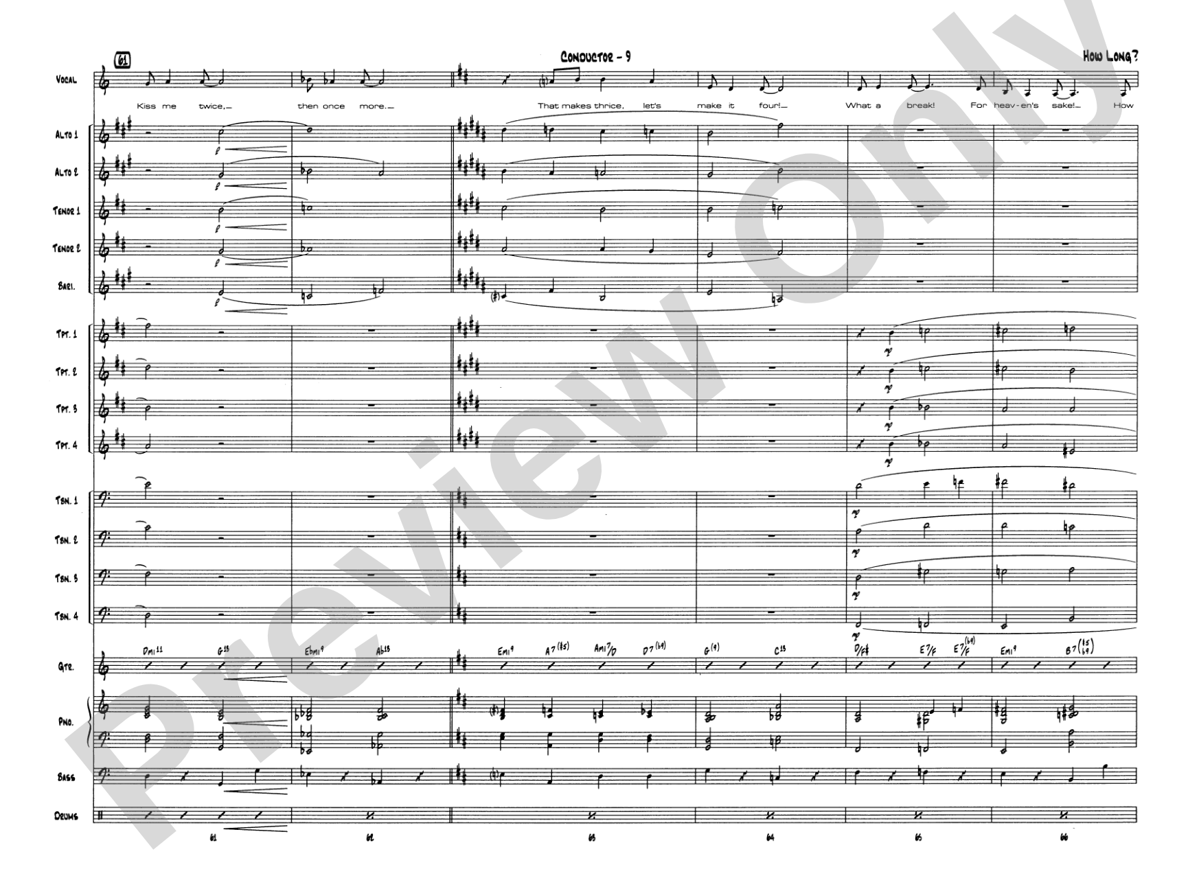 How Long Has This Been Going On: Vocal Solo with Jazz Ensemble Conductor Score & Parts