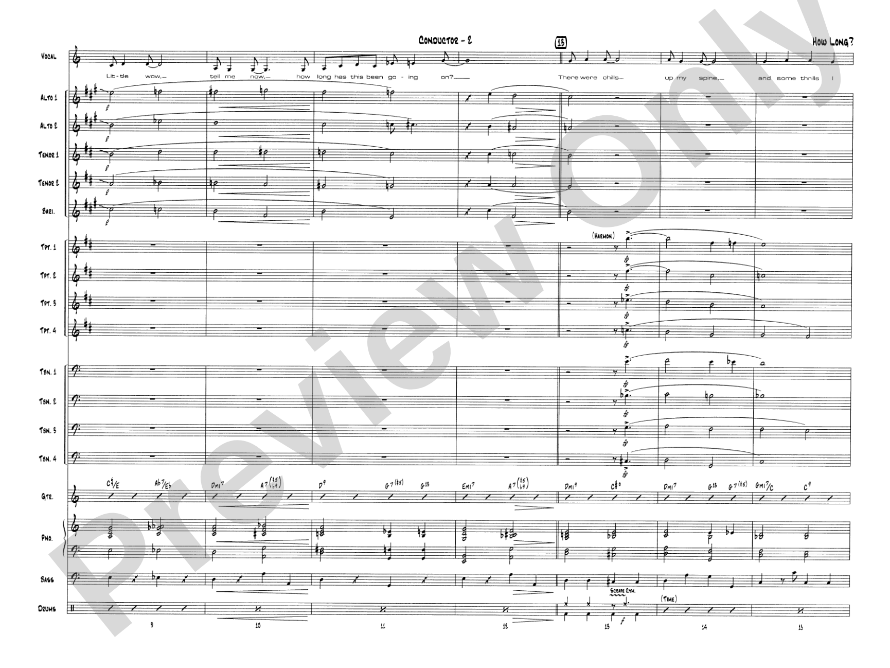 How Long Has This Been Going On: Vocal Solo with Jazz Ensemble Conductor Score & Parts