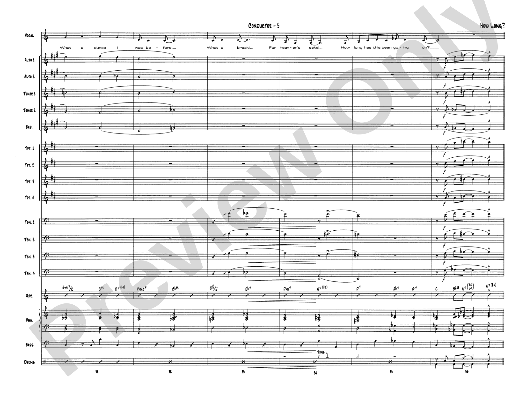 How Long Has This Been Going On: Vocal Solo with Jazz Ensemble Conductor Score & Parts