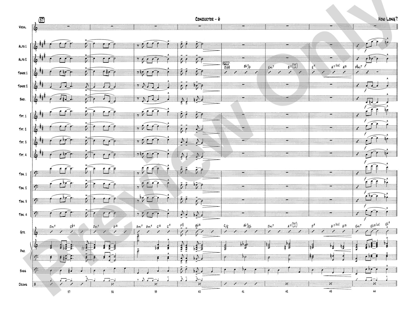 How Long Has This Been Going On: Vocal Solo with Jazz Ensemble Conductor Score & Parts