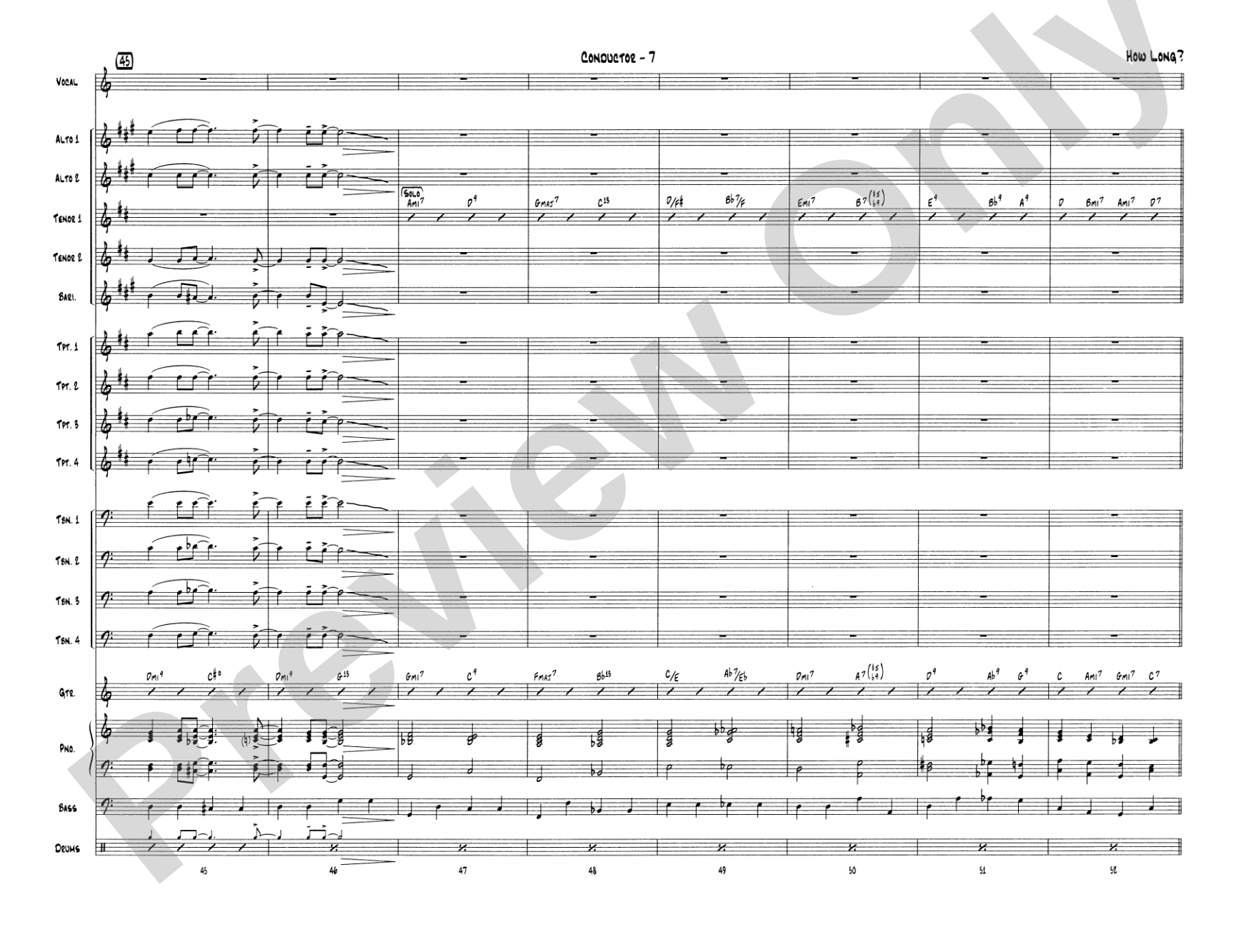 How Long Has This Been Going On: Vocal Solo with Jazz Ensemble Conductor Score & Parts