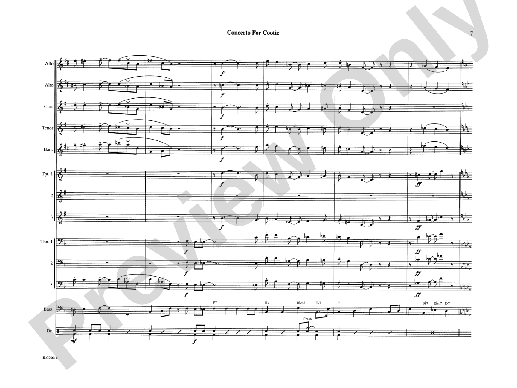 Concerto for Cootie: Jazz Ensemble Conductor Score & Parts