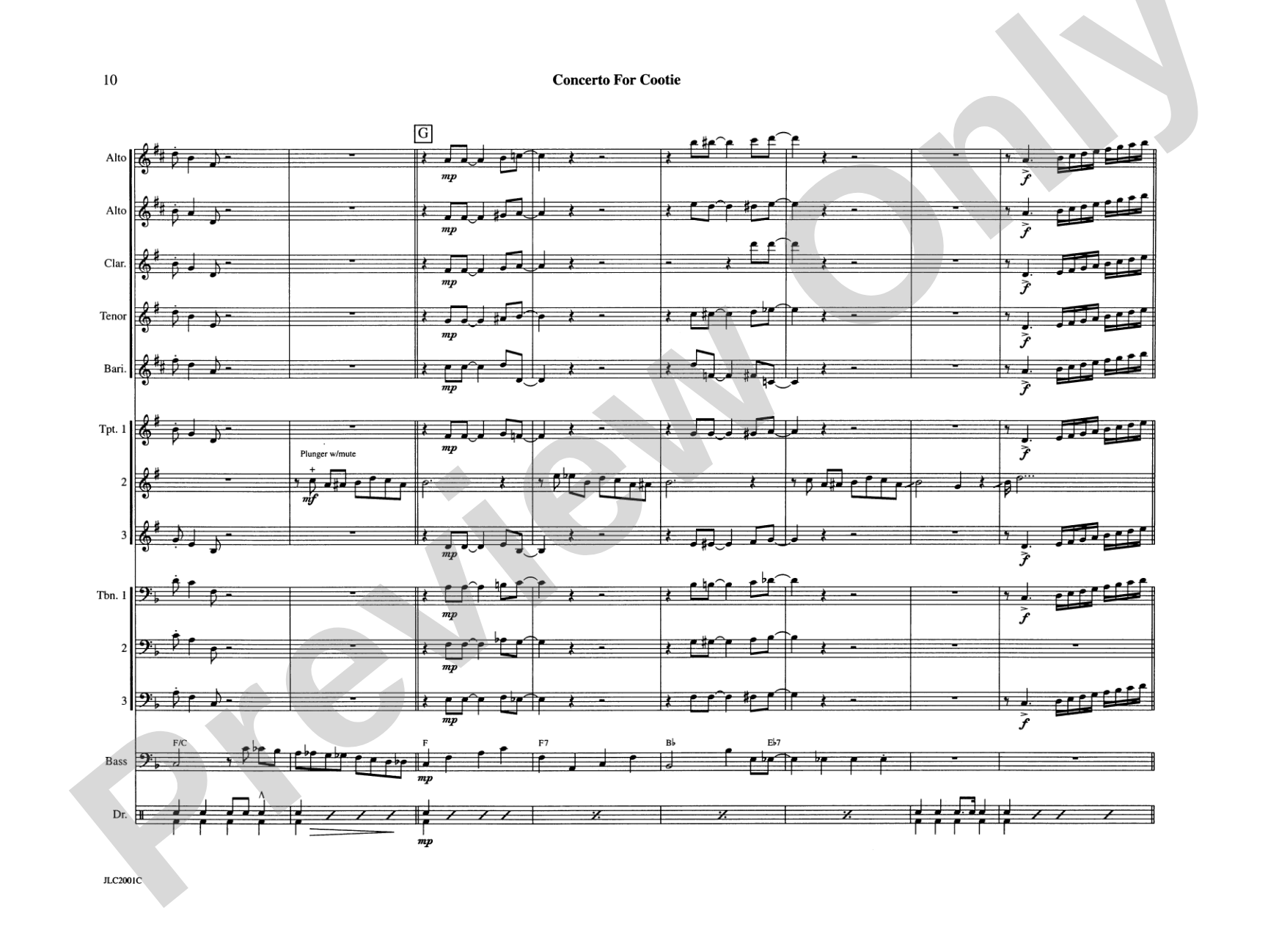 Concerto for Cootie: Jazz Ensemble Conductor Score & Parts