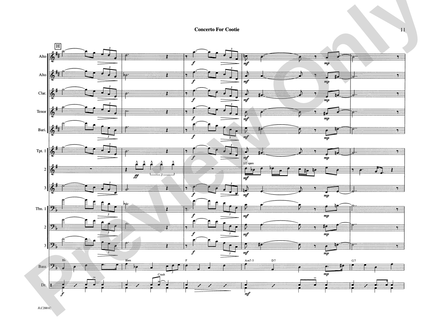 Concerto for Cootie: Jazz Ensemble Conductor Score & Parts