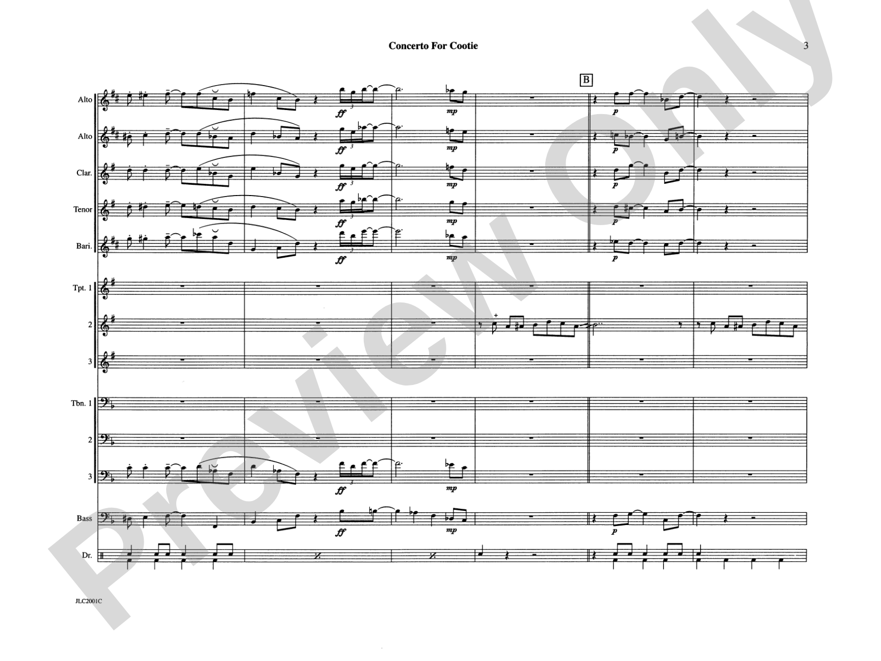 Concerto for Cootie: Jazz Ensemble Conductor Score & Parts