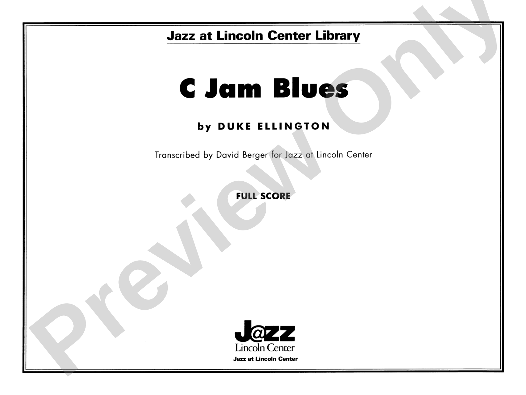 C Jam Blues: Jazz Ensemble Conductor Score & Parts