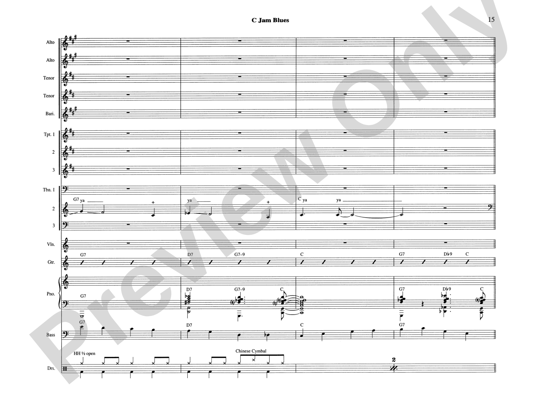 C Jam Blues: Jazz Ensemble Conductor Score & Parts