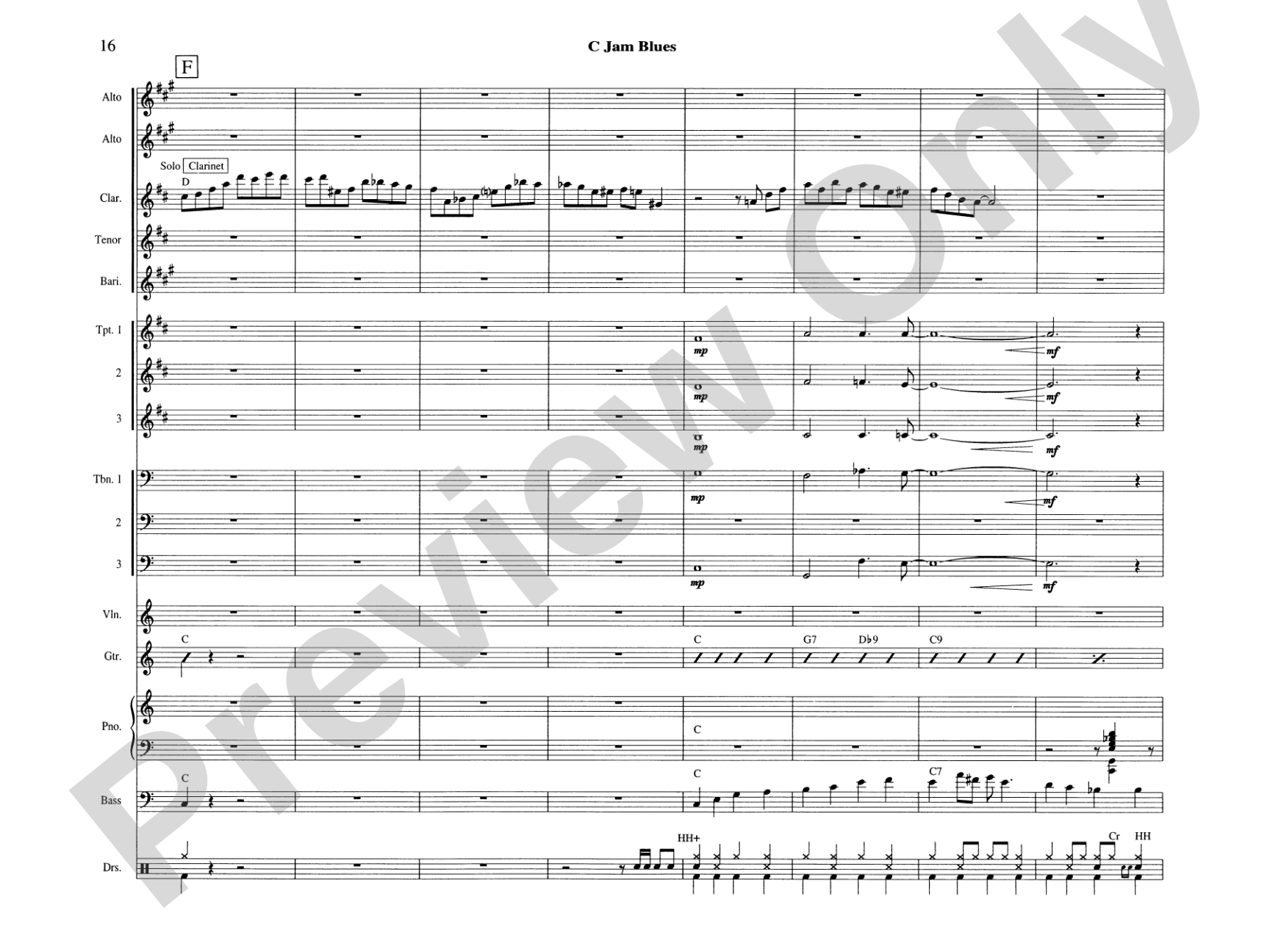 C Jam Blues: Jazz Ensemble Conductor Score & Parts