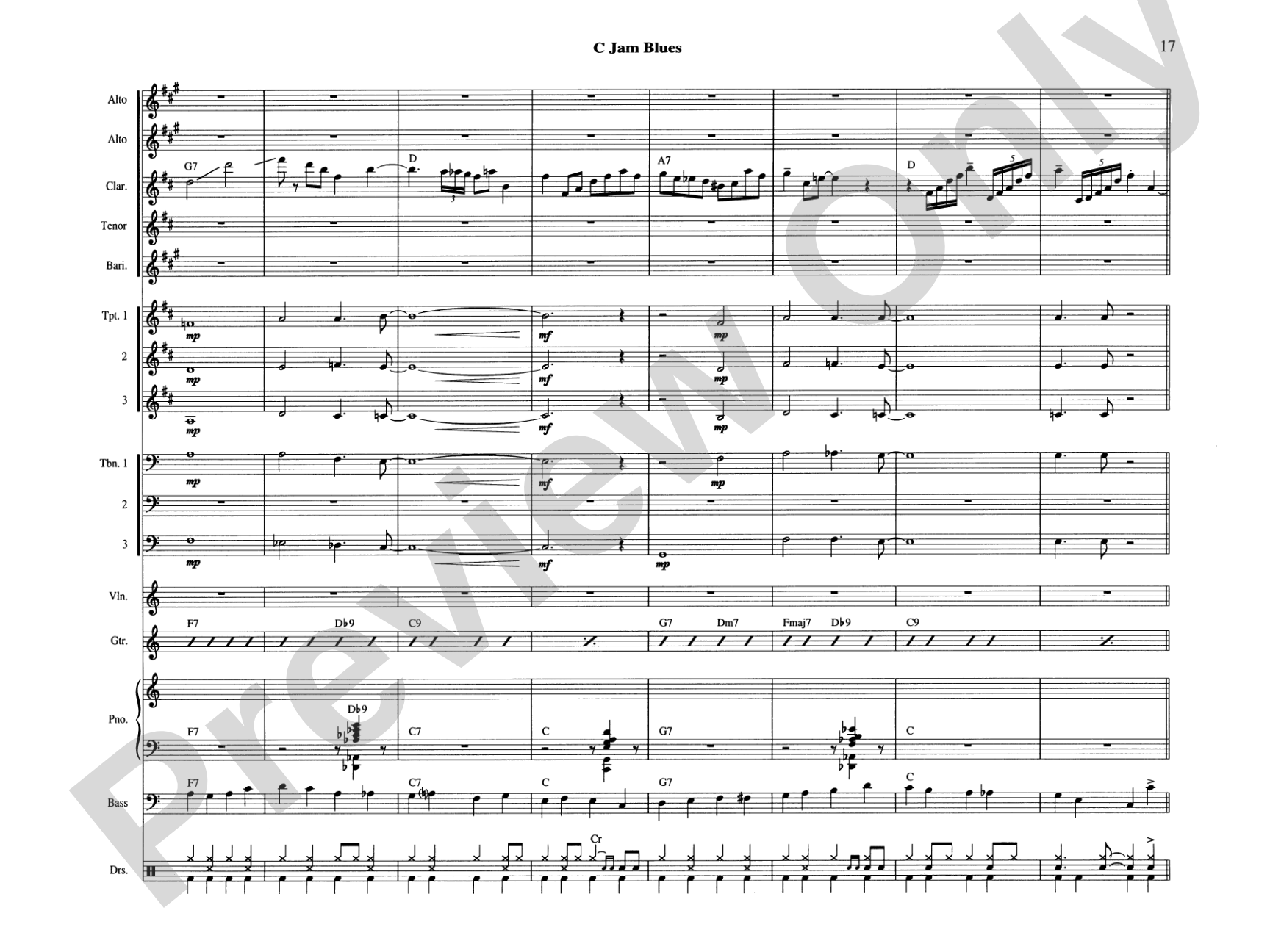C Jam Blues: Jazz Ensemble Conductor Score & Parts