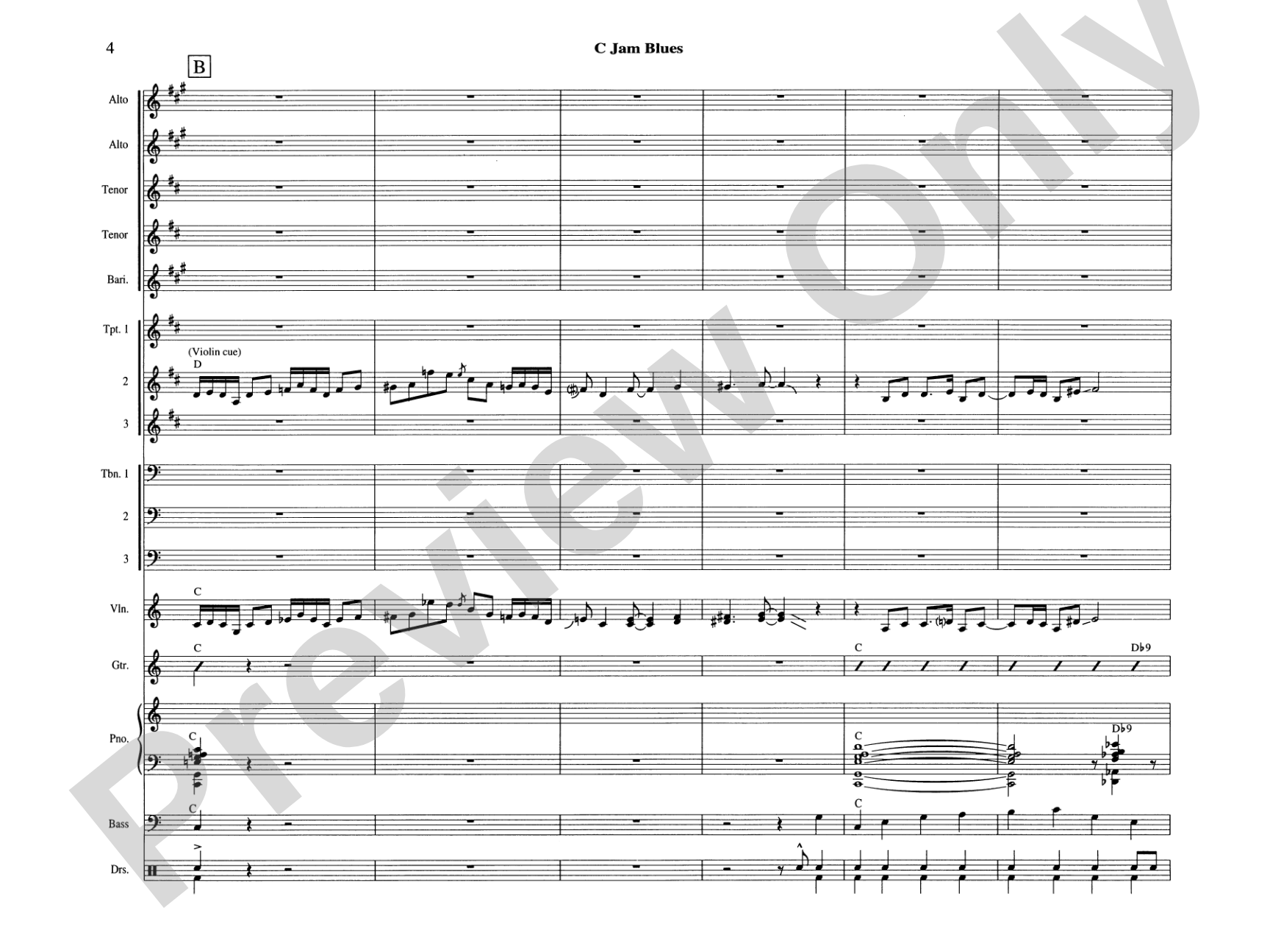 C Jam Blues: Jazz Ensemble Conductor Score & Parts