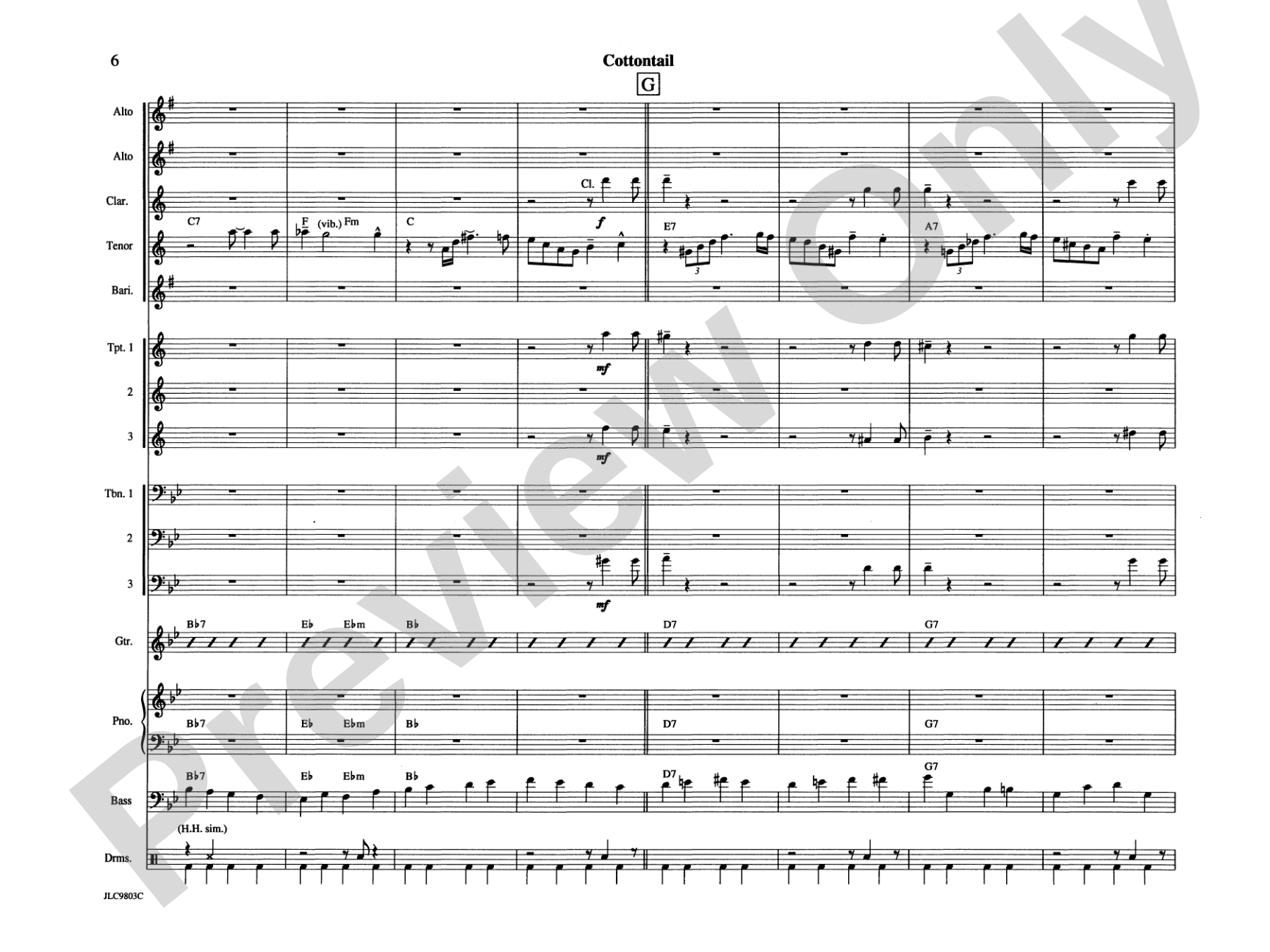 Cottontail: Jazz Ensemble Conductor Score & Parts