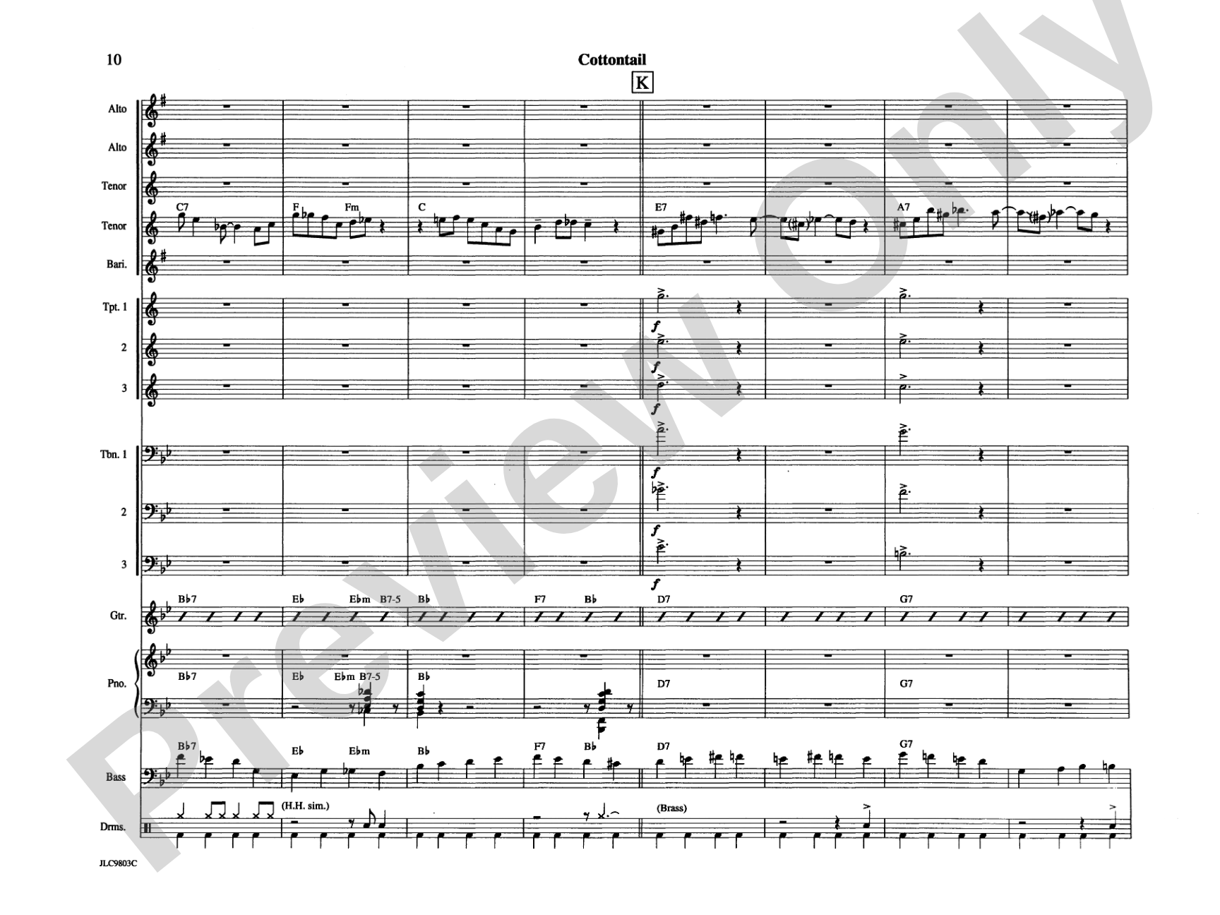 Cottontail: Jazz Ensemble Conductor Score & Parts