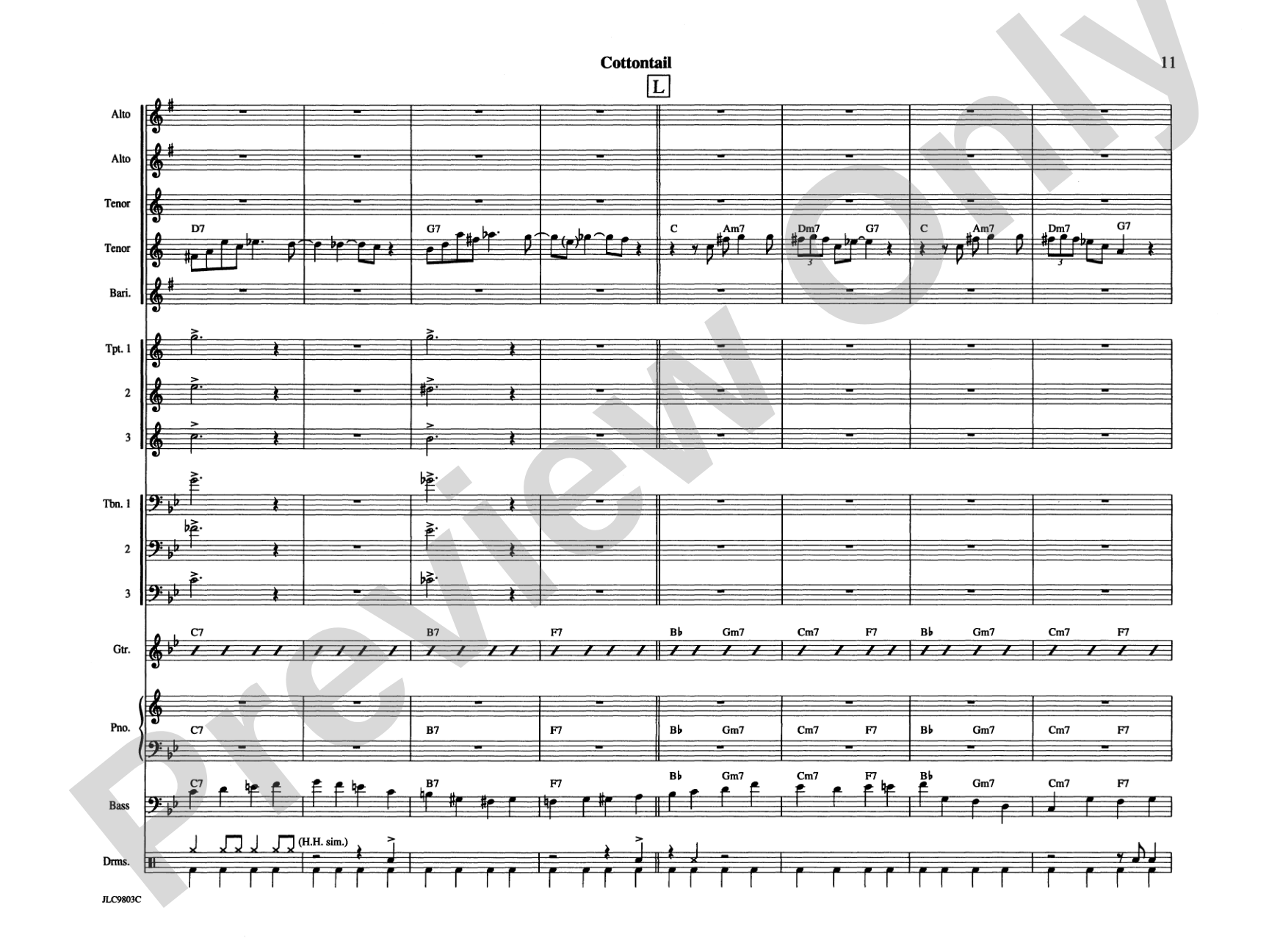 Cottontail: Jazz Ensemble Conductor Score & Parts