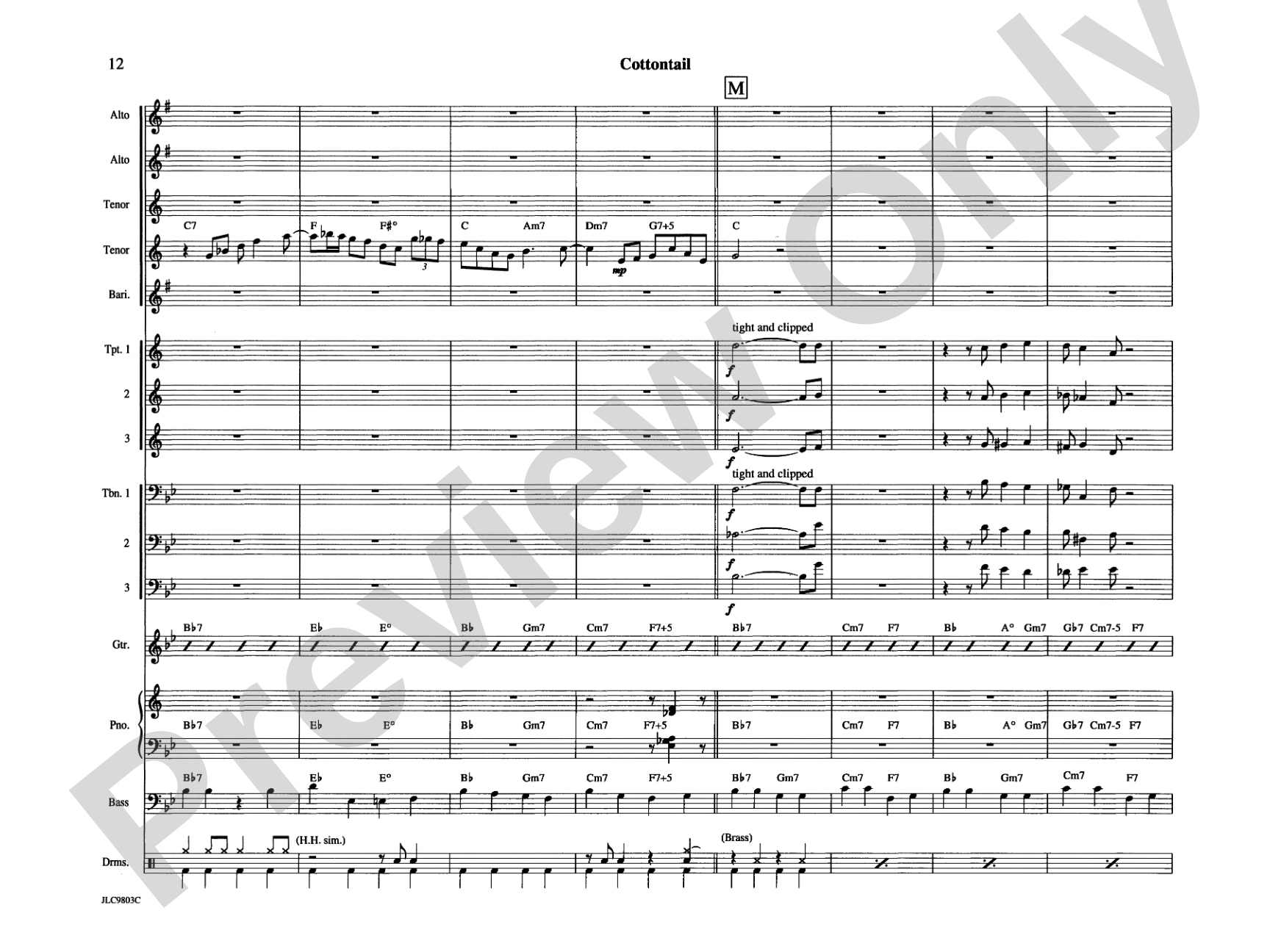 Cottontail: Jazz Ensemble Conductor Score & Parts