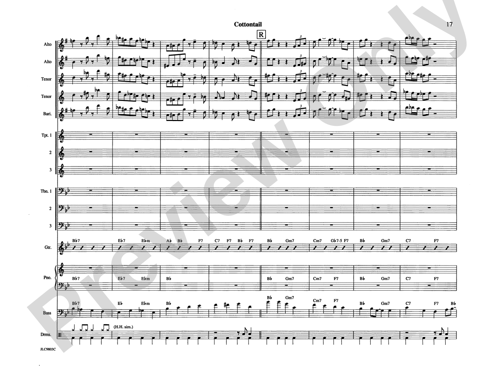 Cottontail: Jazz Ensemble Conductor Score & Parts