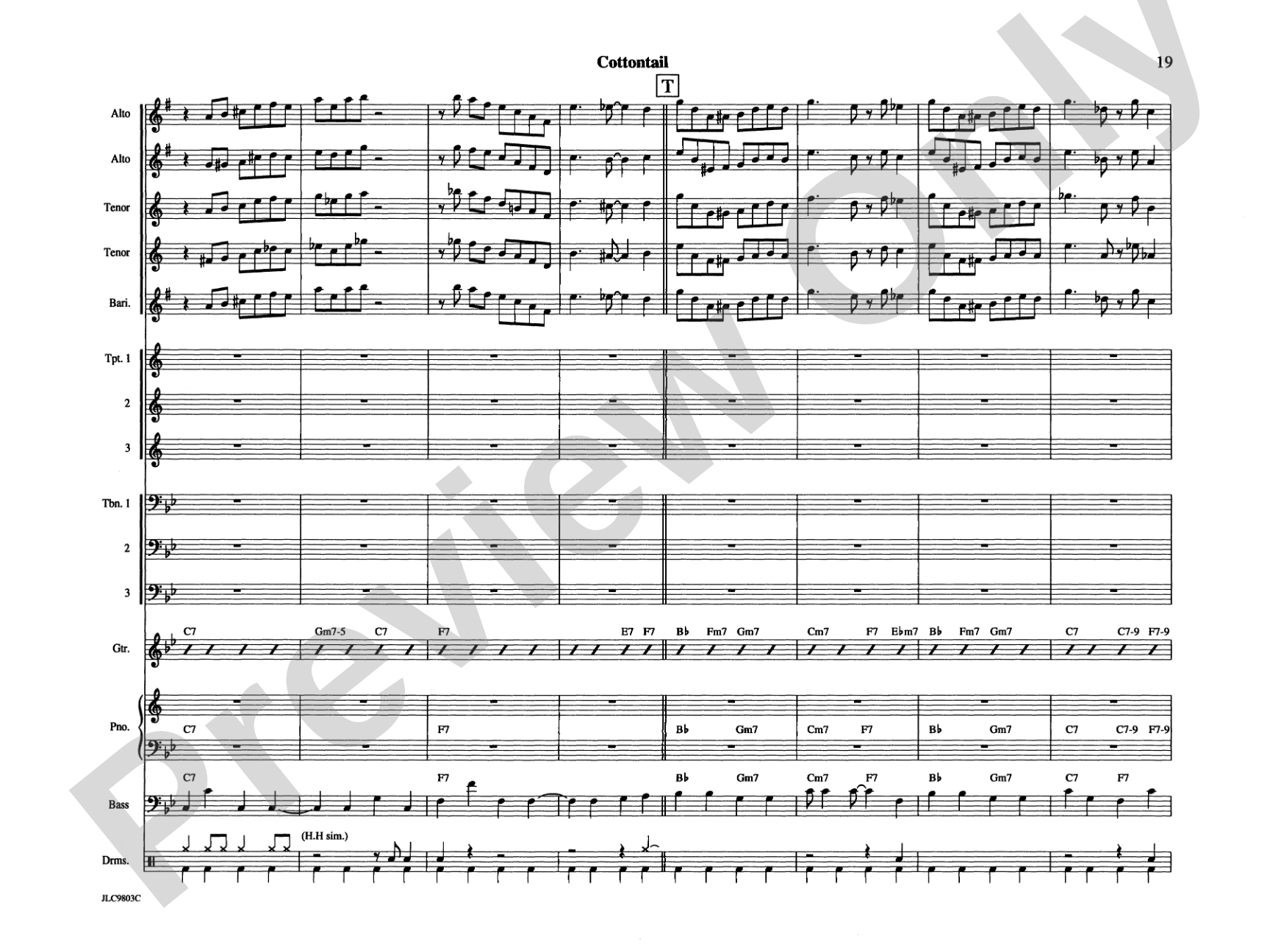 Cottontail: Jazz Ensemble Conductor Score & Parts