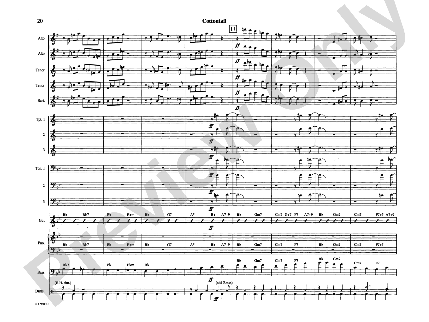 Cottontail: Jazz Ensemble Conductor Score & Parts