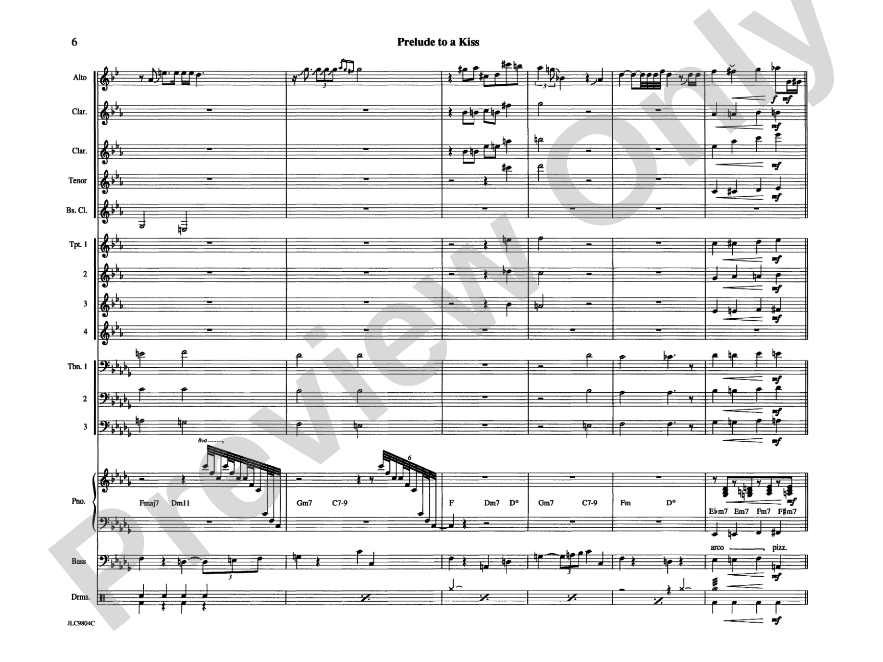 Prelude to a Kiss: Jazz Ensemble Conductor Score & Parts