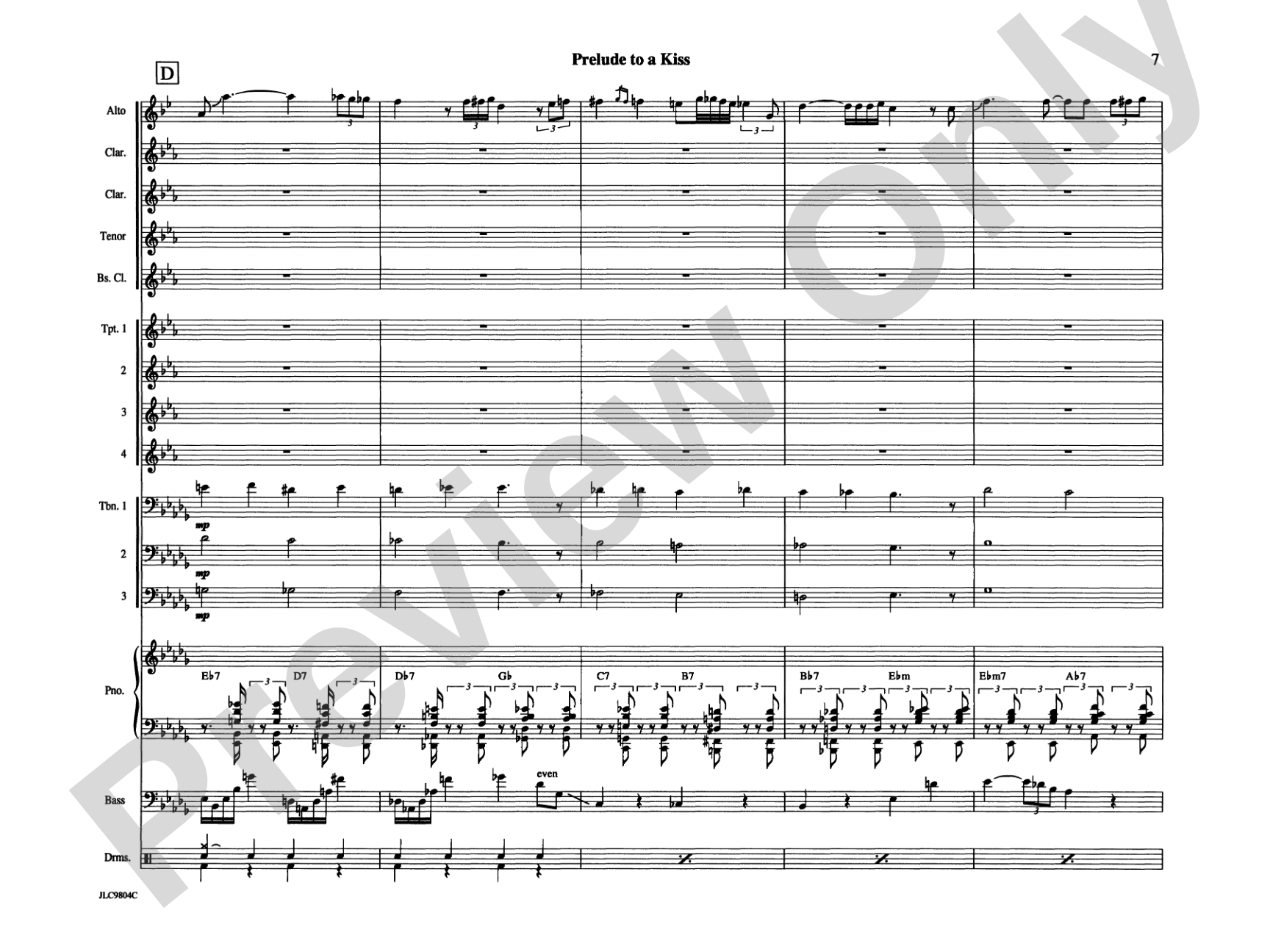 Prelude to a Kiss: Jazz Ensemble Conductor Score & Parts