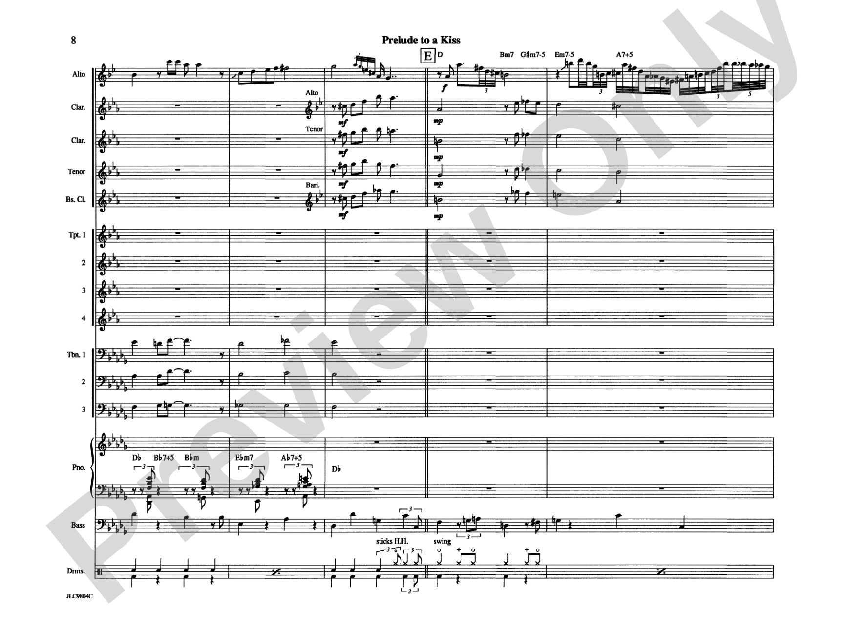 Prelude to a Kiss: Jazz Ensemble Conductor Score & Parts