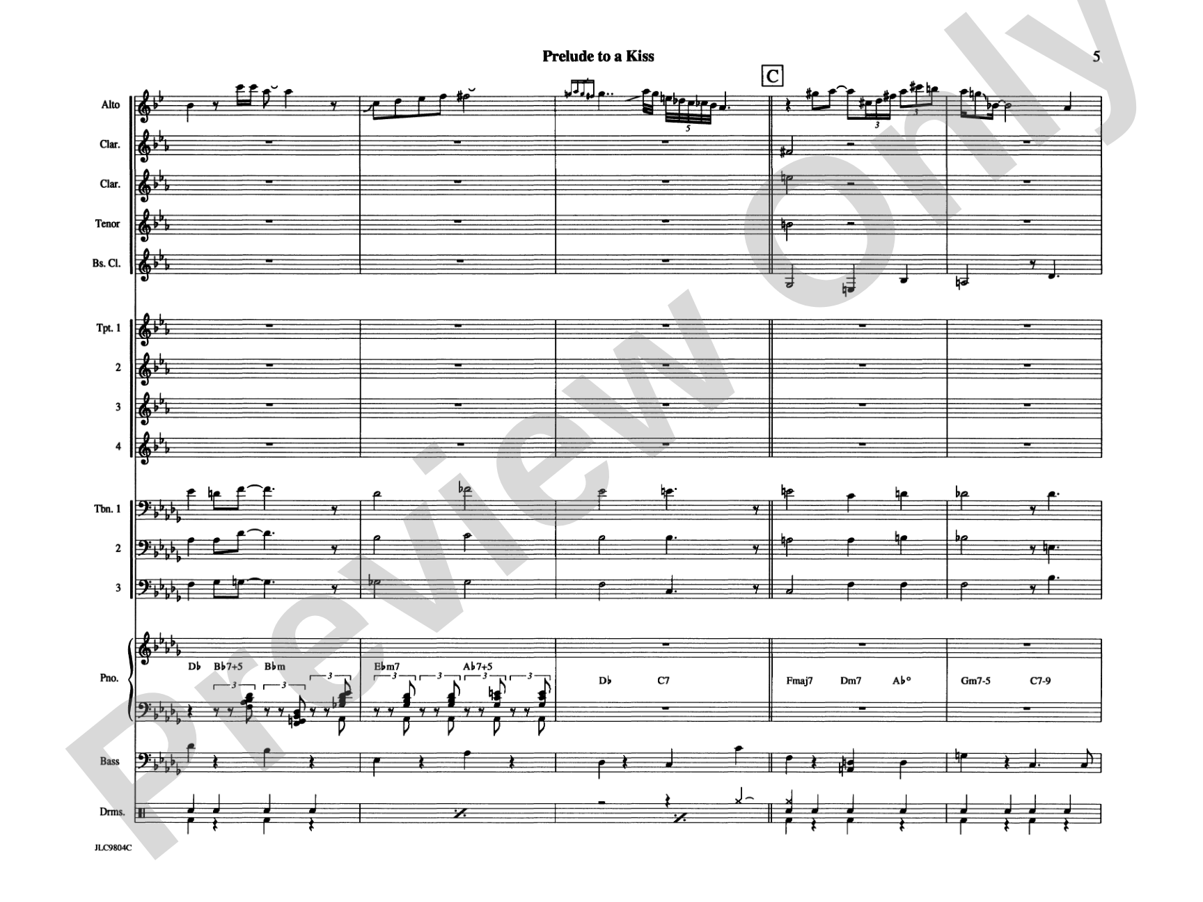 Prelude to a Kiss: Jazz Ensemble Conductor Score & Parts