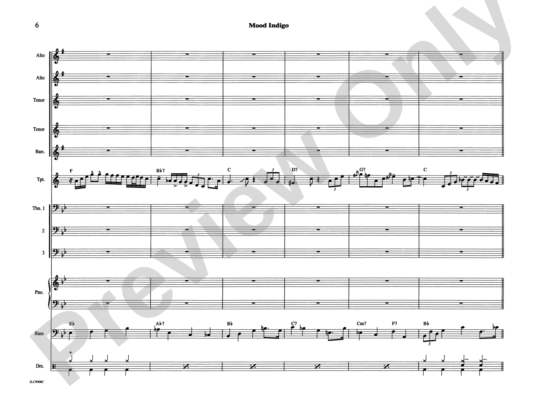 Mood Indigo: Jazz Ensemble Conductor Score & Parts