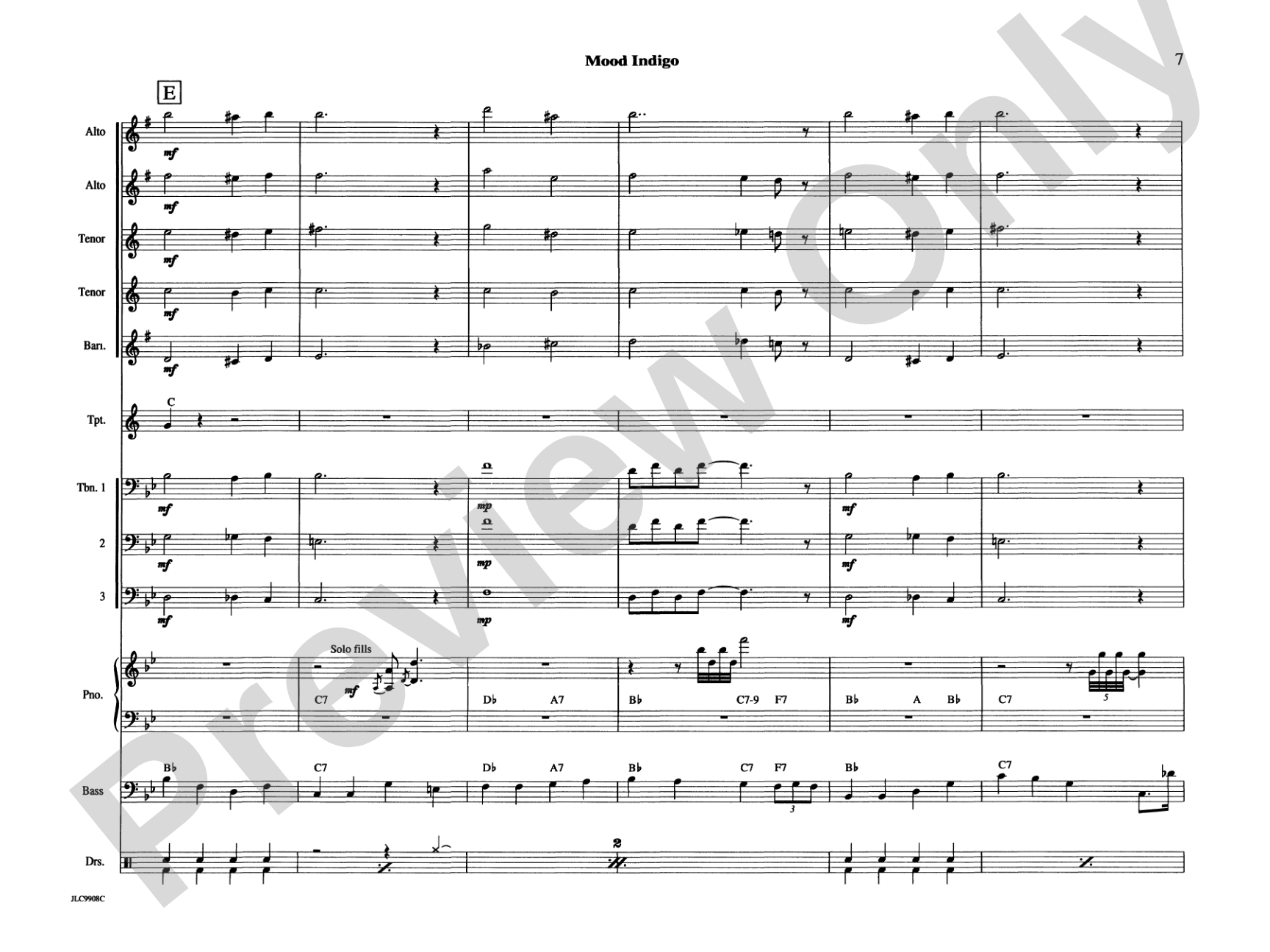 Mood Indigo: Jazz Ensemble Conductor Score & Parts