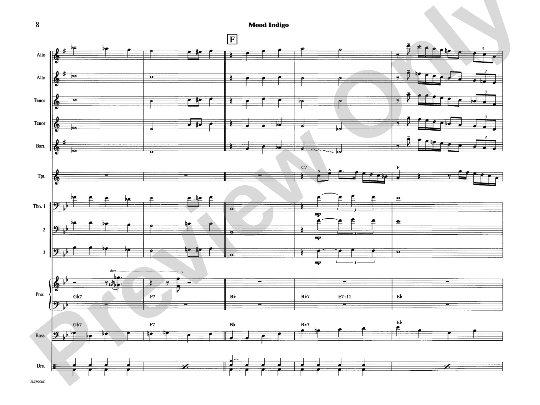 Mood Indigo: Jazz Ensemble Conductor Score & Parts