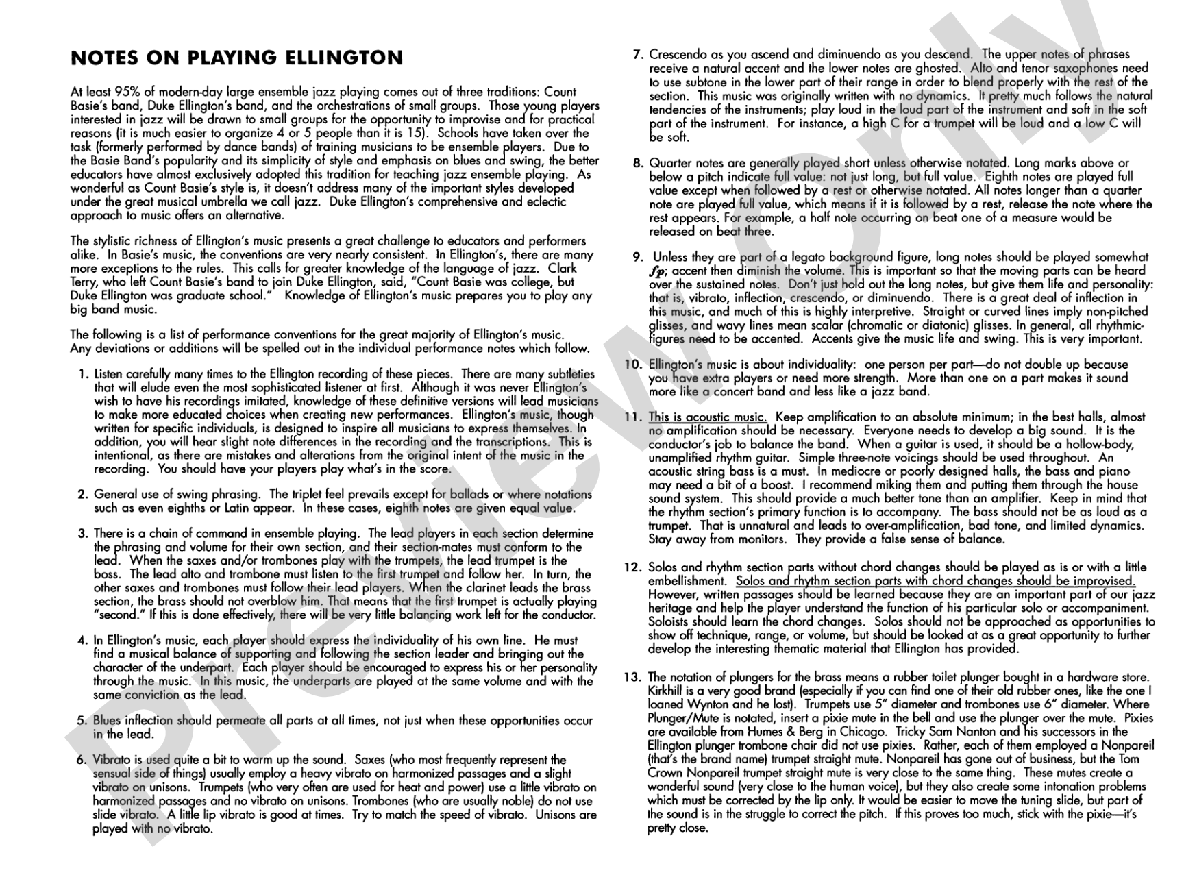 Mood Indigo: Jazz Ensemble Conductor Score & Parts