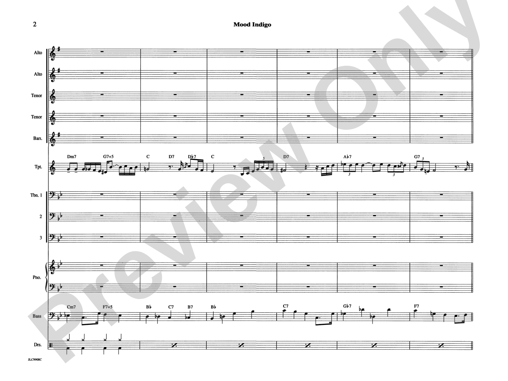 Mood Indigo: Jazz Ensemble Conductor Score & Parts