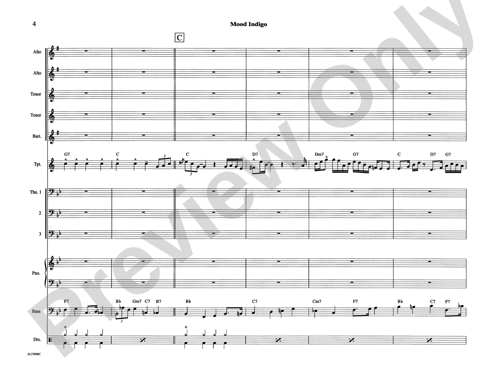 Mood Indigo: Jazz Ensemble Conductor Score & Parts