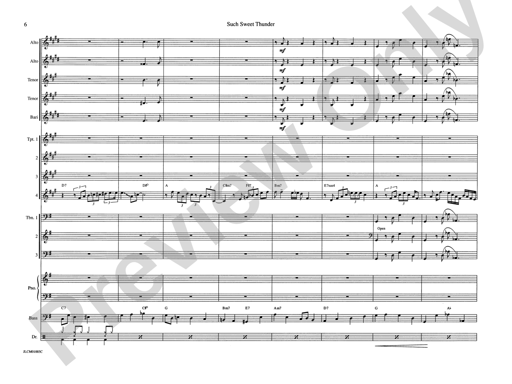 Such Sweet Thunder (from Such Sweet Thunder): Jazz Ensemble Conductor Score & Parts