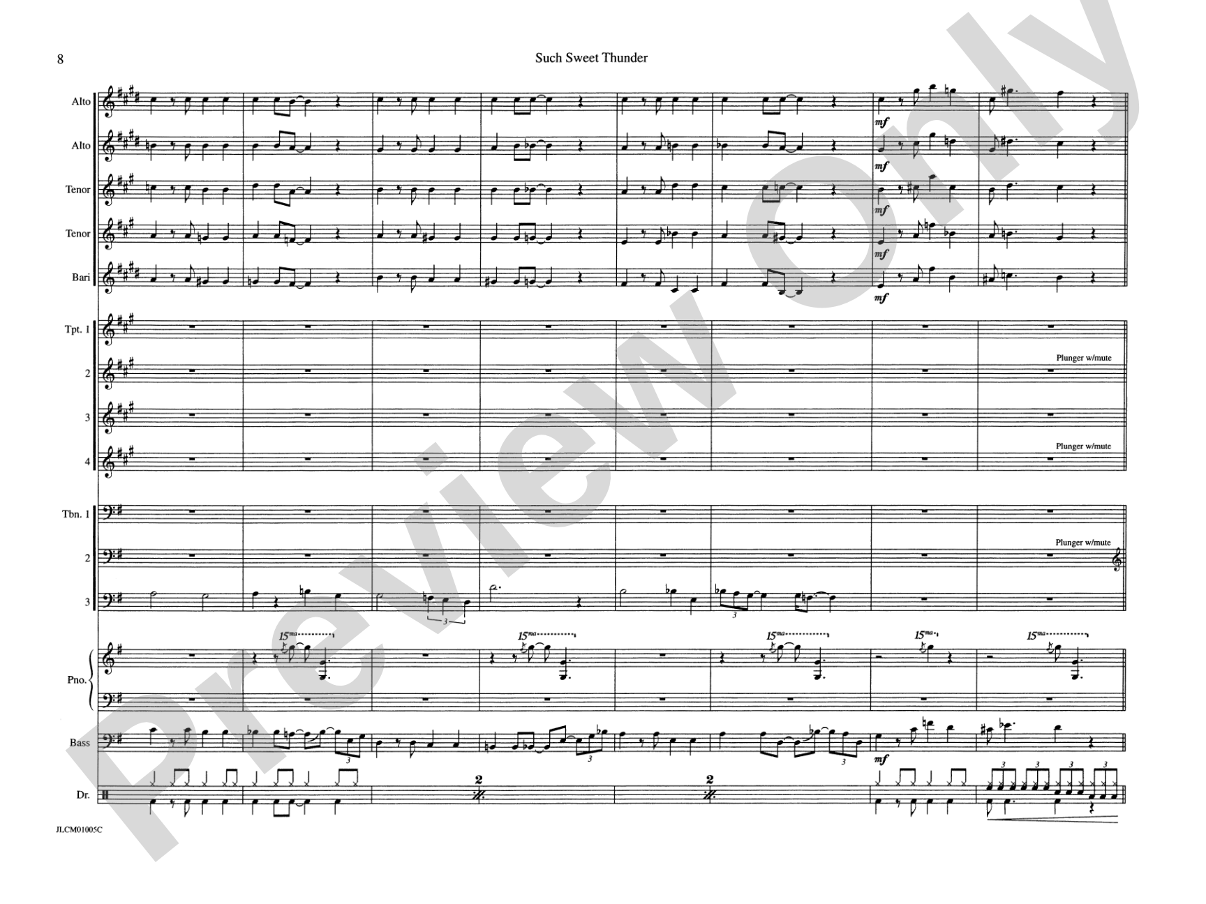 Such Sweet Thunder (from Such Sweet Thunder): Jazz Ensemble Conductor Score & Parts