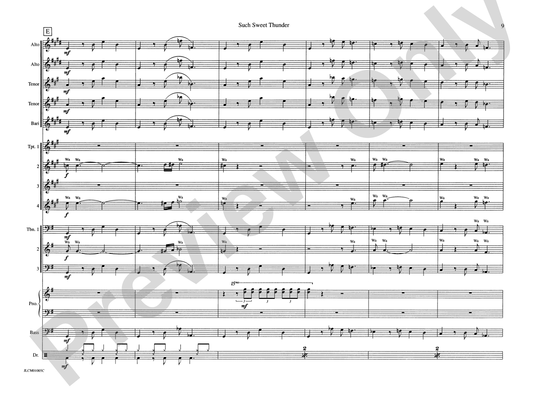 Such Sweet Thunder (from Such Sweet Thunder): Jazz Ensemble Conductor Score & Parts
