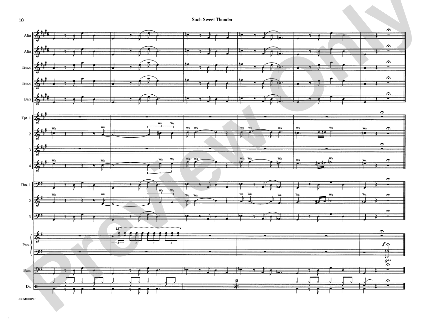Such Sweet Thunder (from Such Sweet Thunder): Jazz Ensemble Conductor Score & Parts