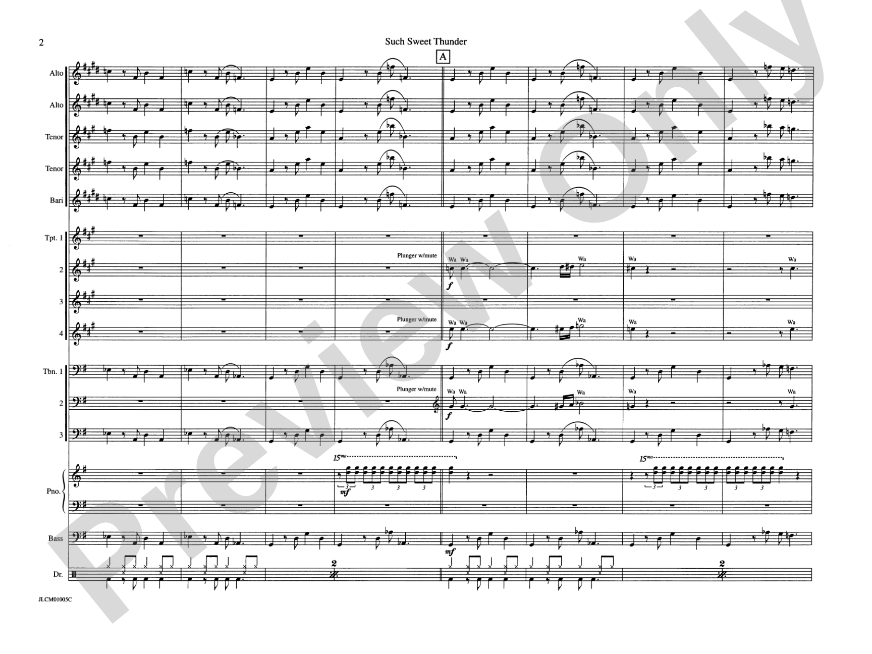 Such Sweet Thunder (from Such Sweet Thunder): Jazz Ensemble Conductor Score & Parts