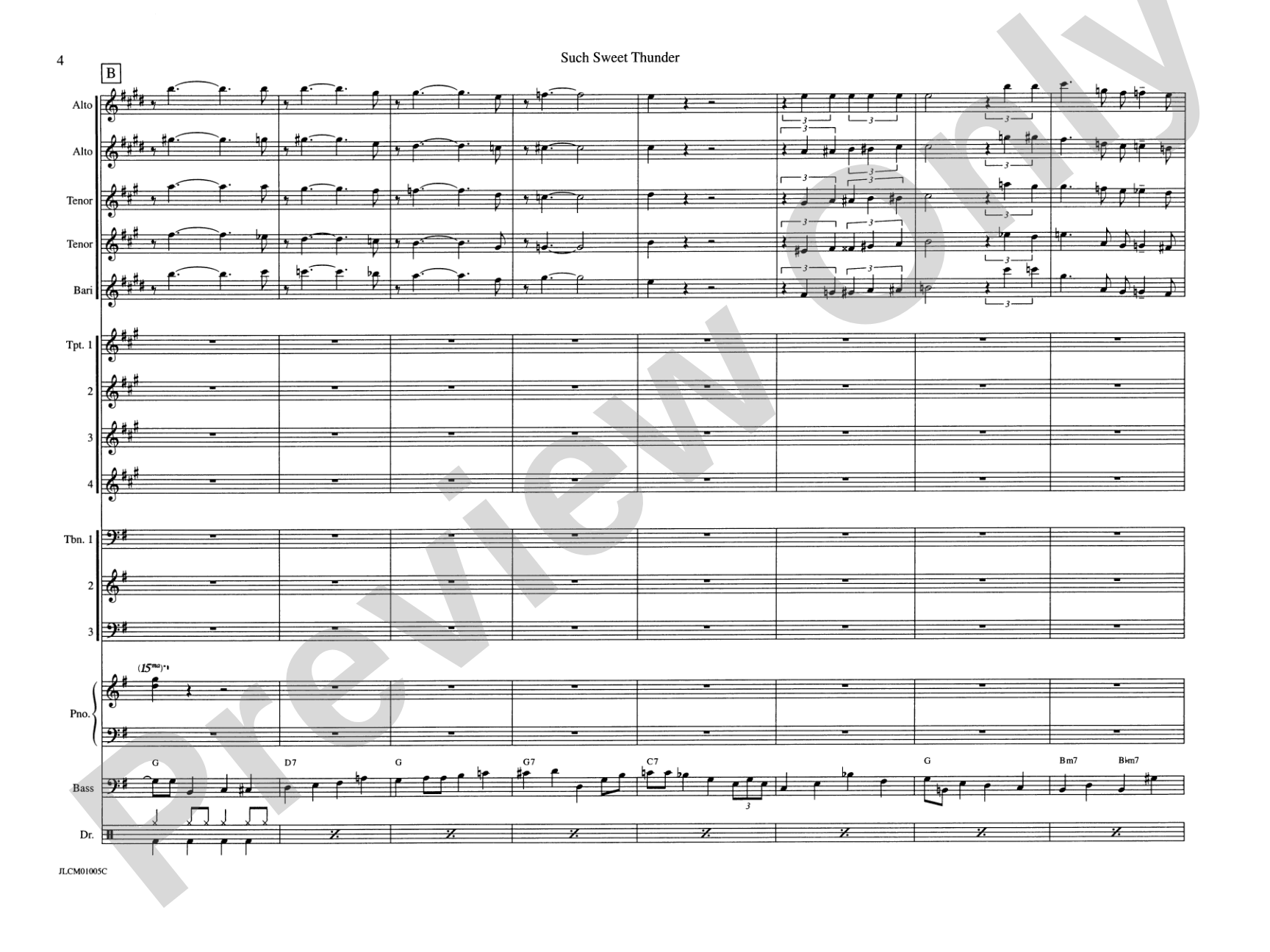 Such Sweet Thunder (from Such Sweet Thunder): Jazz Ensemble Conductor Score & Parts