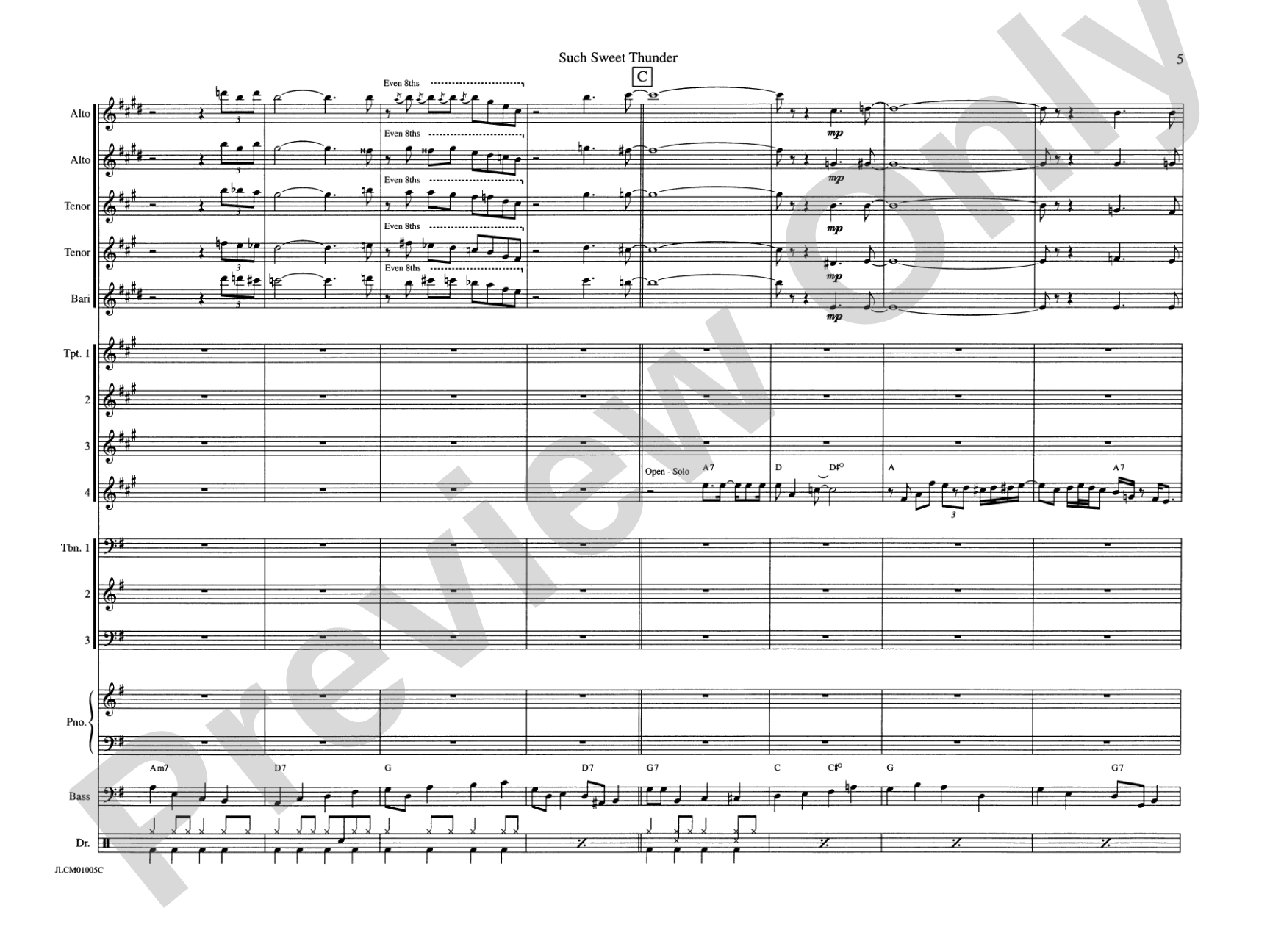 Such Sweet Thunder (from Such Sweet Thunder): Jazz Ensemble Conductor Score & Parts