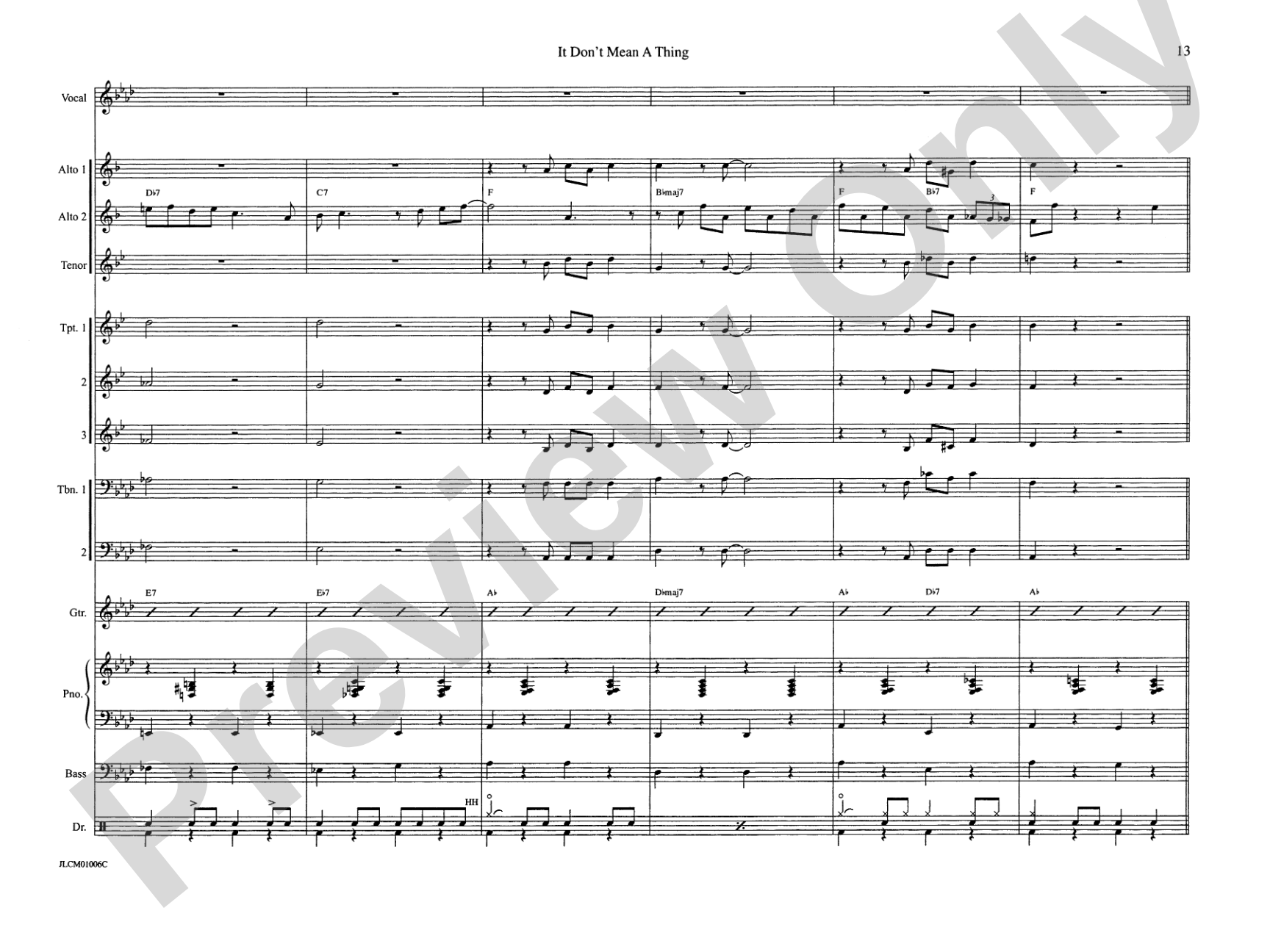 It Don't Mean a Thing If It Ain't Got That Swing: Jazz Ensemble Conductor Score & Parts