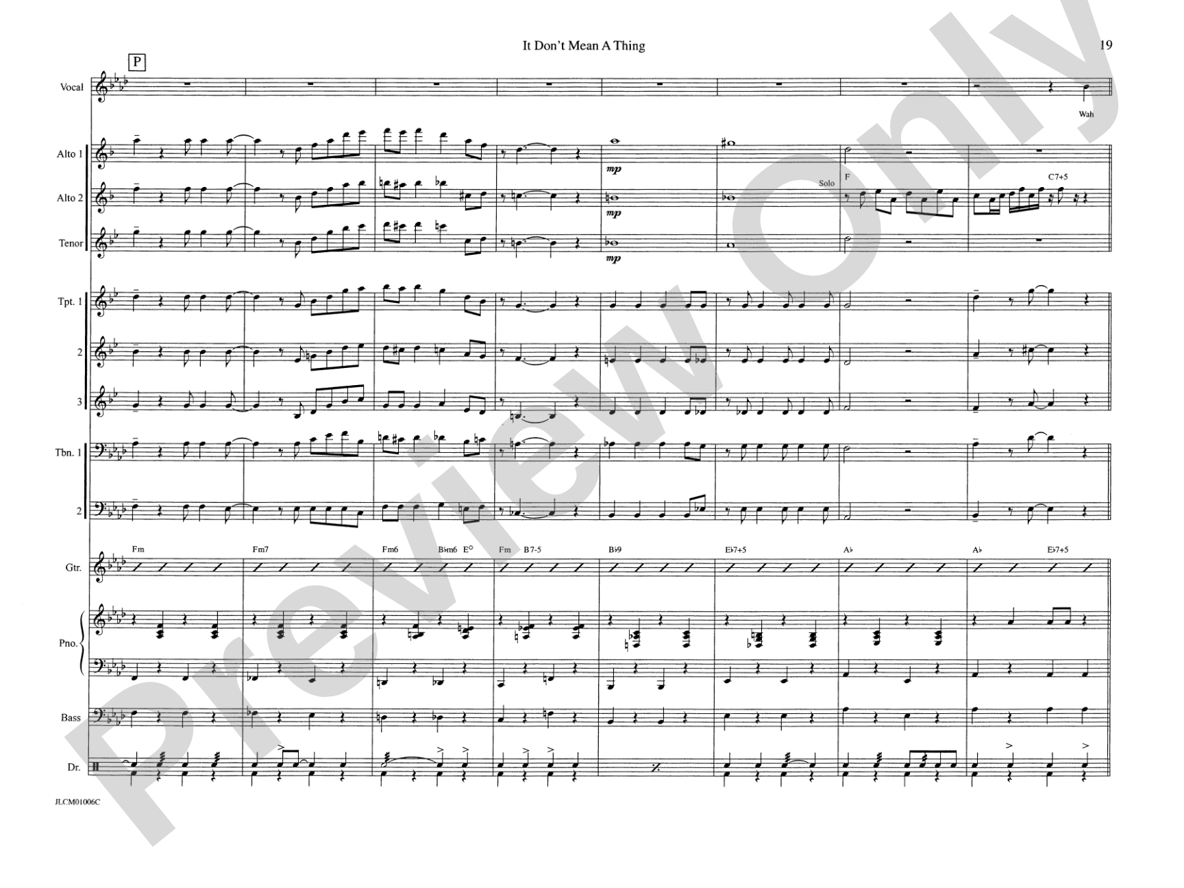 It Don't Mean a Thing If It Ain't Got That Swing: Jazz Ensemble Conductor Score & Parts